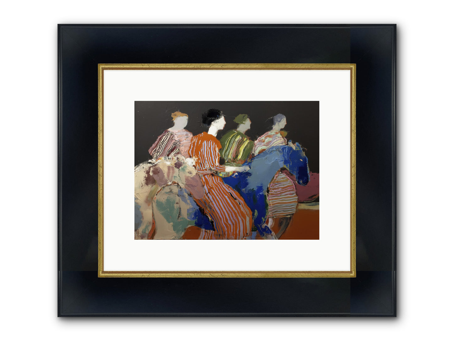 Shadowspill Horizon Framed Print - Wide Black w/Gold 12x9