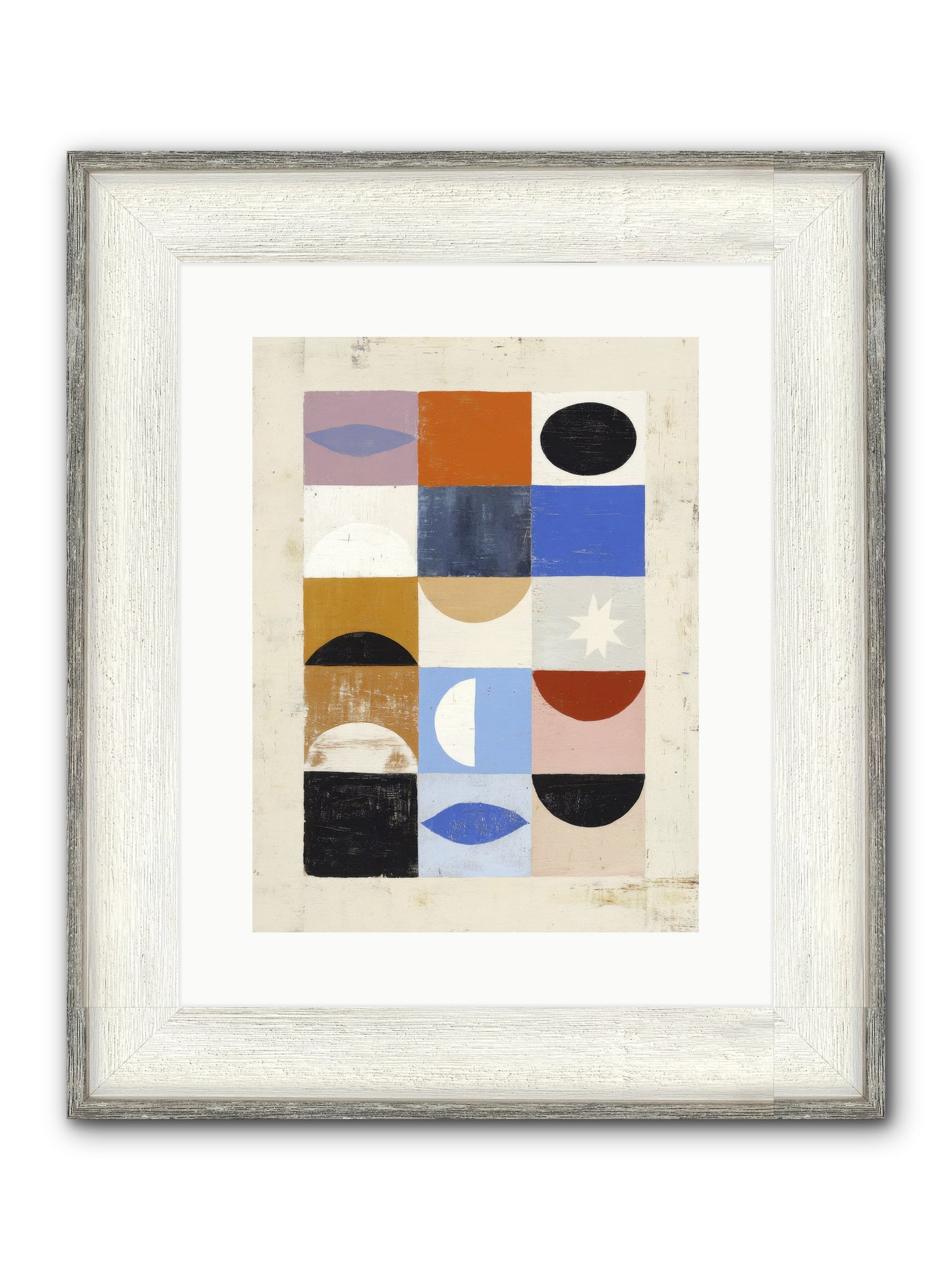 Shadowsprig Mosaic Framed Print - Driftwood White 12x16