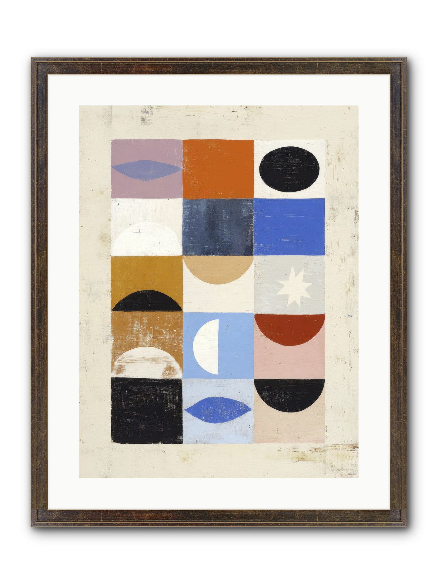Shadowsprig Mosaic Framed Print - Slimwoods Black/Gold 18x24