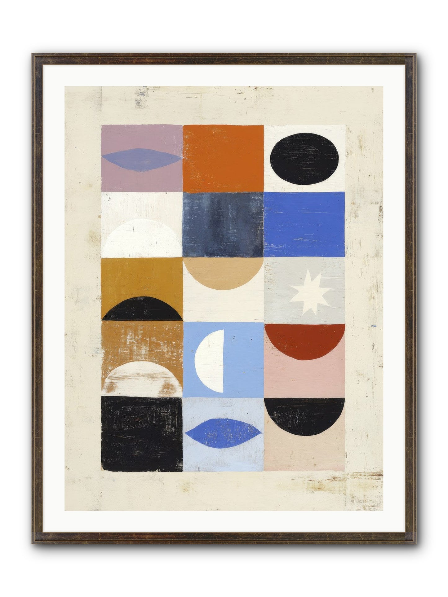 Shadowsprig Mosaic Framed Print - Slimwoods Black/Gold 30x40