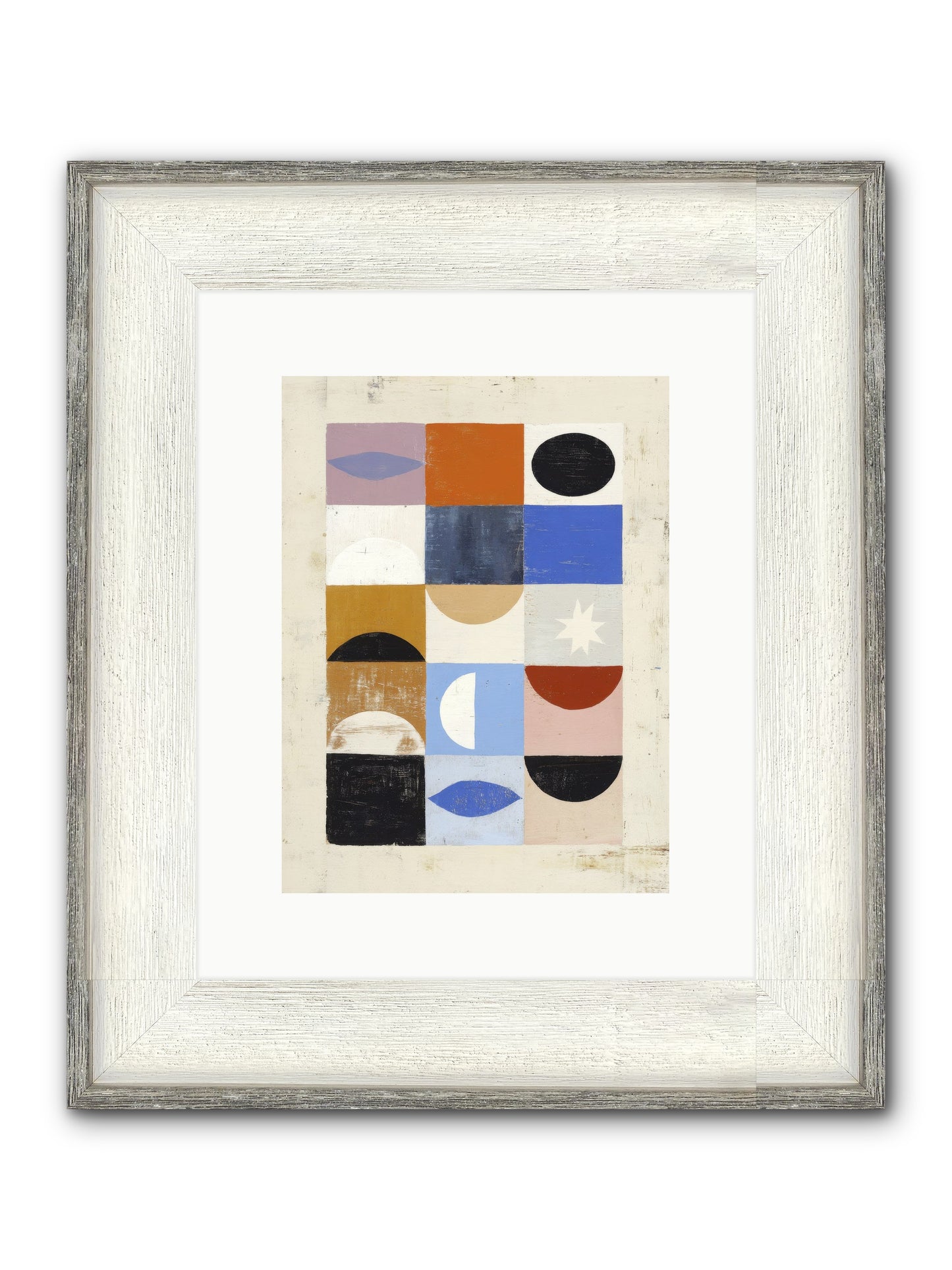 Shadowsprig Mosaic Framed Print - Driftwood White 9x12