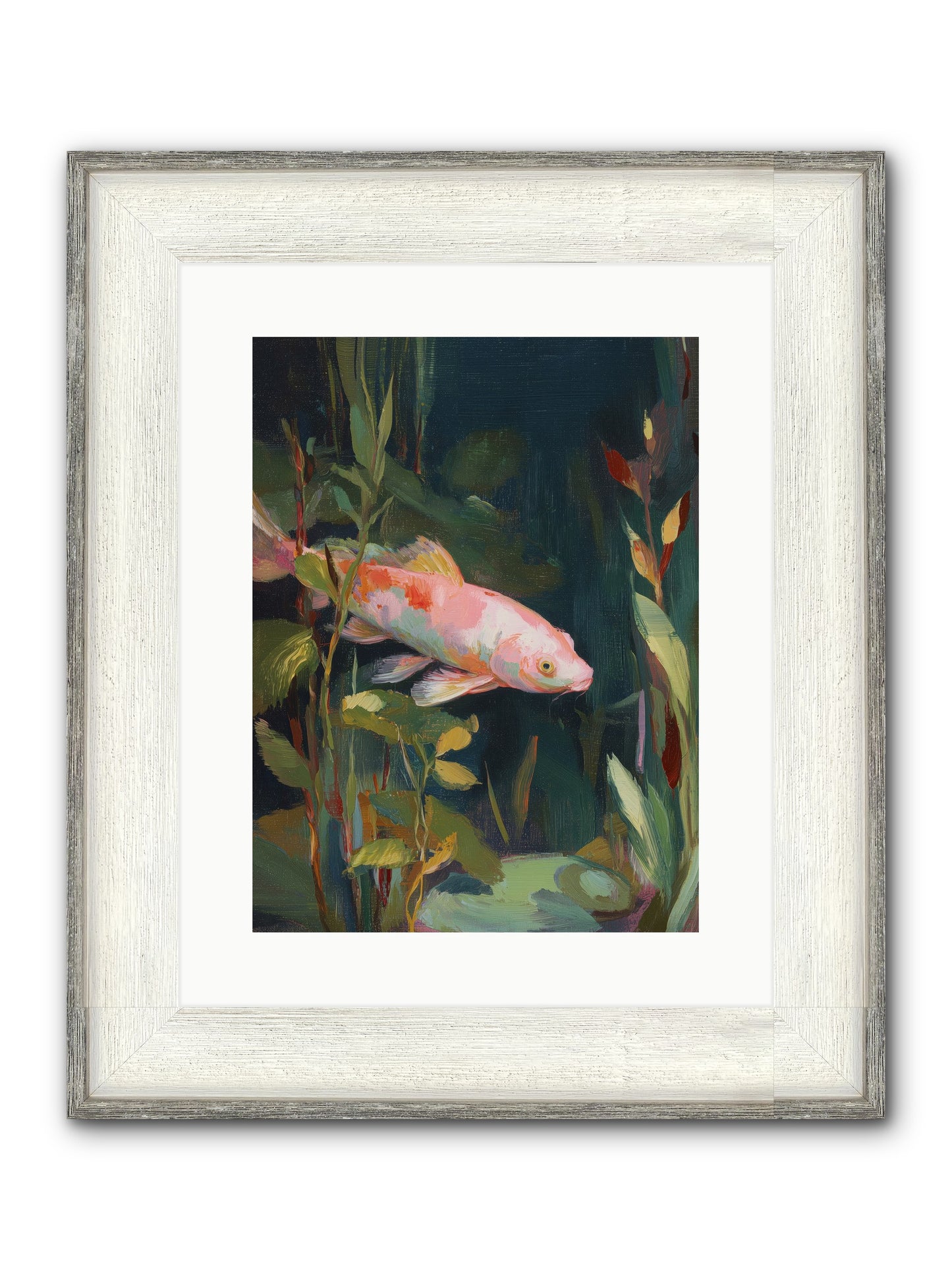 Shallow Seas Framed Print - Driftwood White 12x16