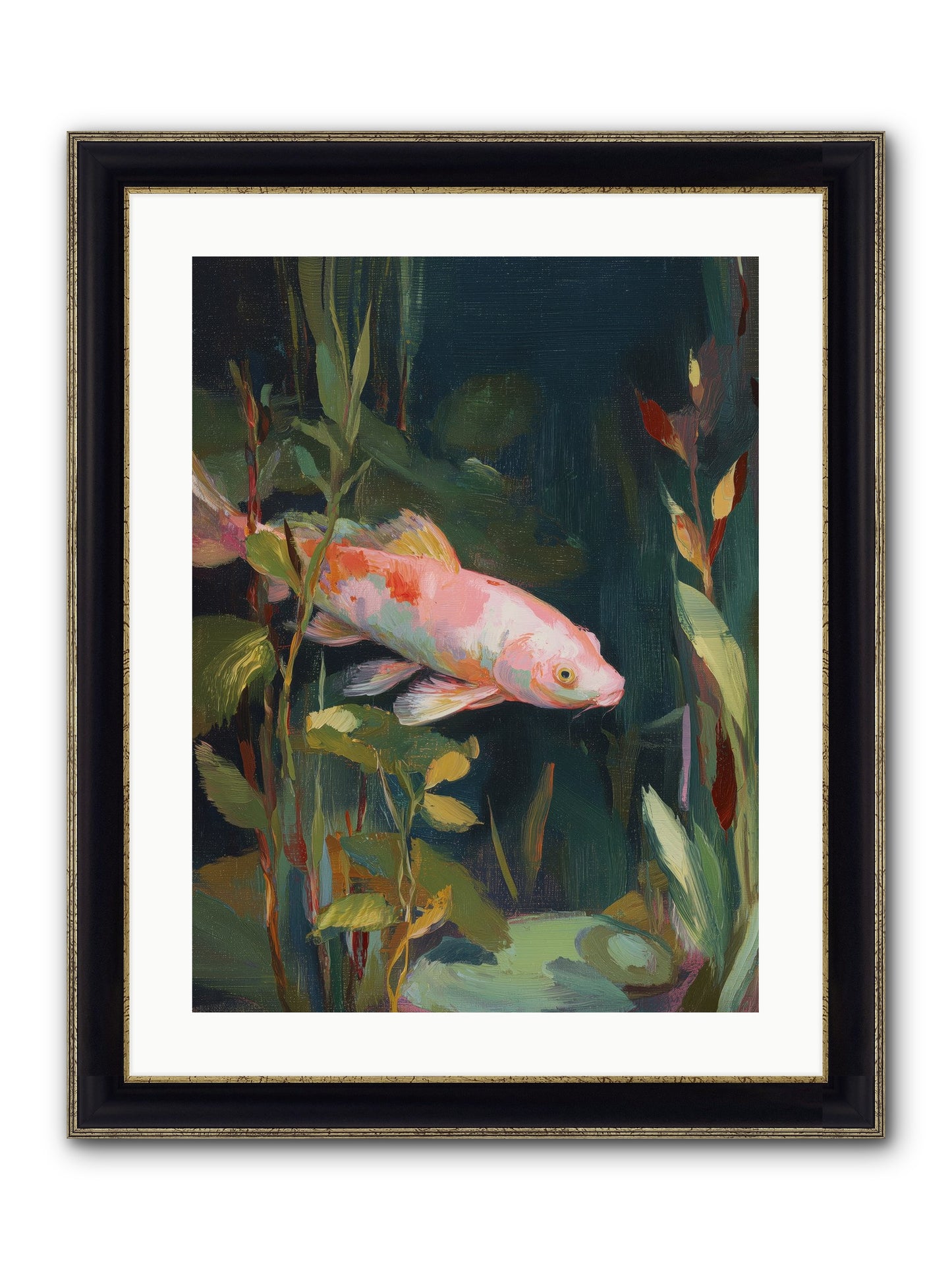 Shallow Seas Framed Print - Black & Gold 18x24