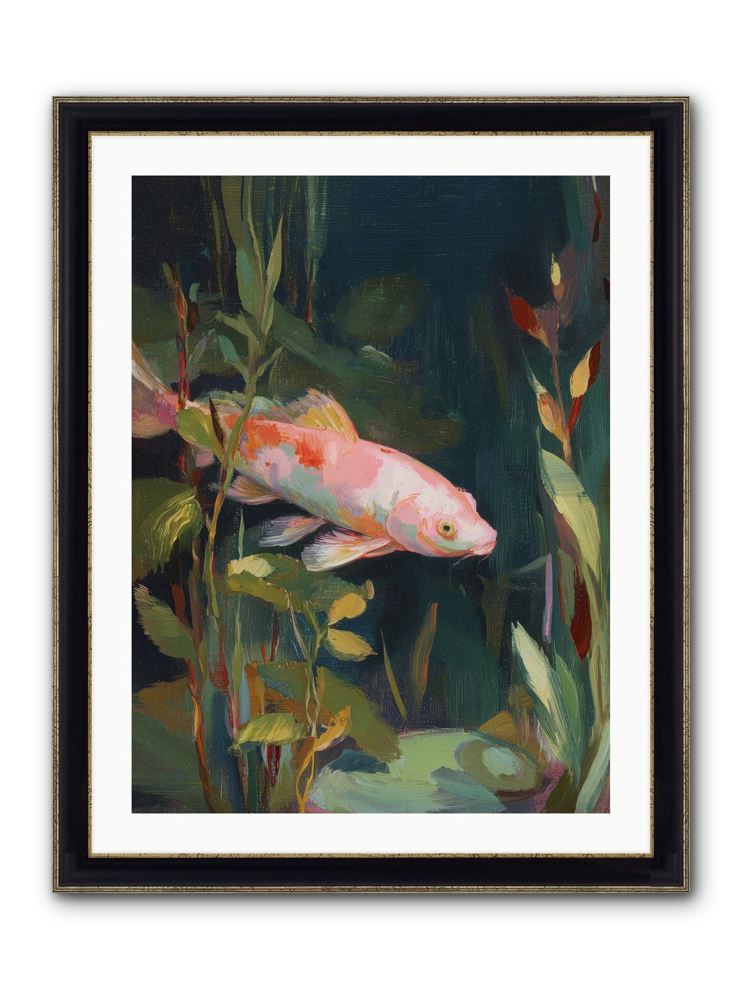 Shallow Seas Framed Print - Black & Gold 24x32