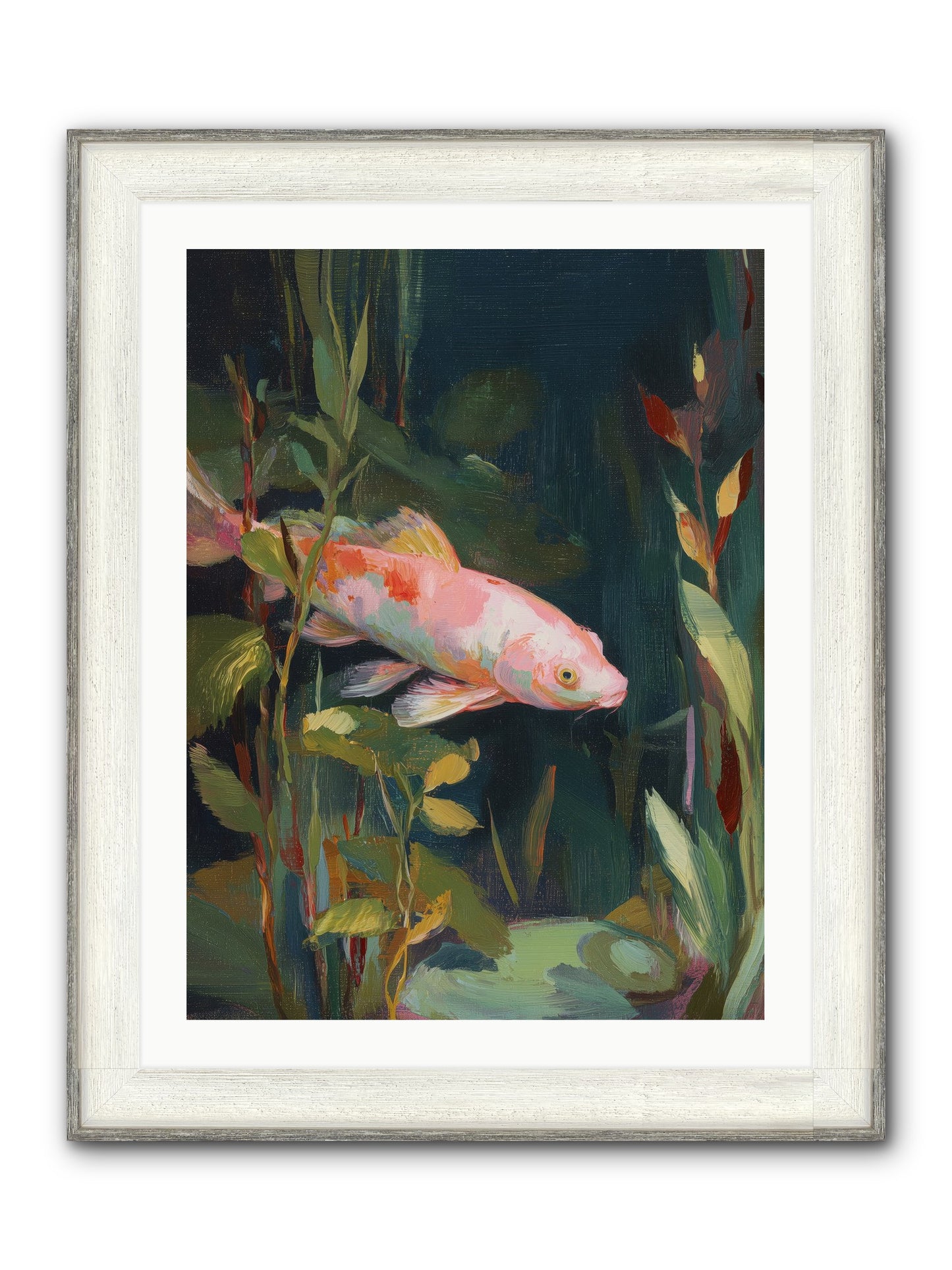Shallow Seas Framed Print - Driftwood White 24x32