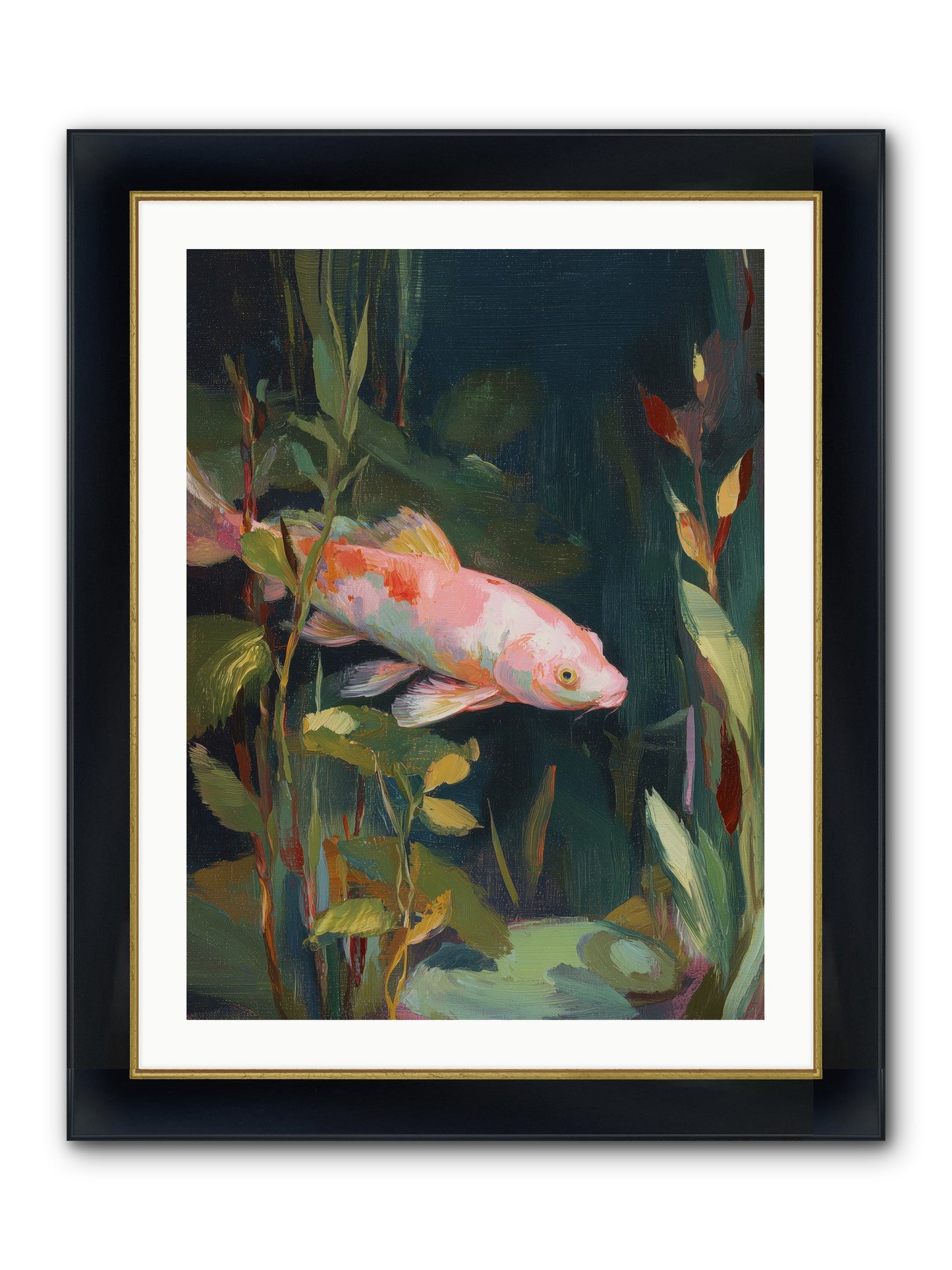 Shallow Seas Framed Print - Wide Black w/Gold 24x32