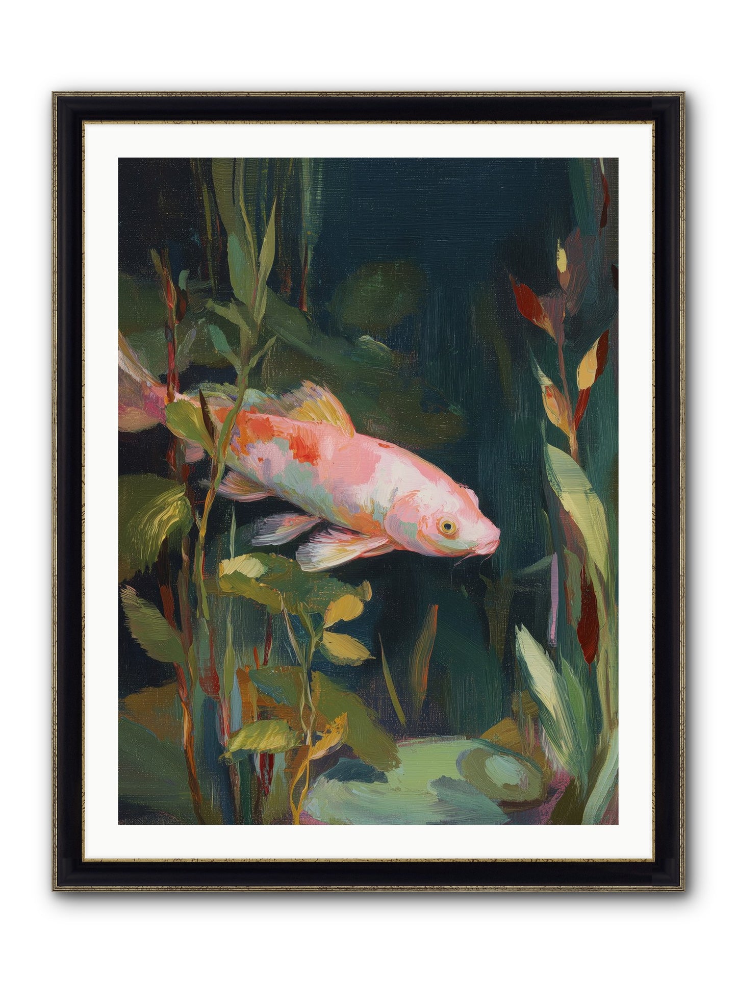 Shallow Seas Framed Print - Black & Gold 30x40