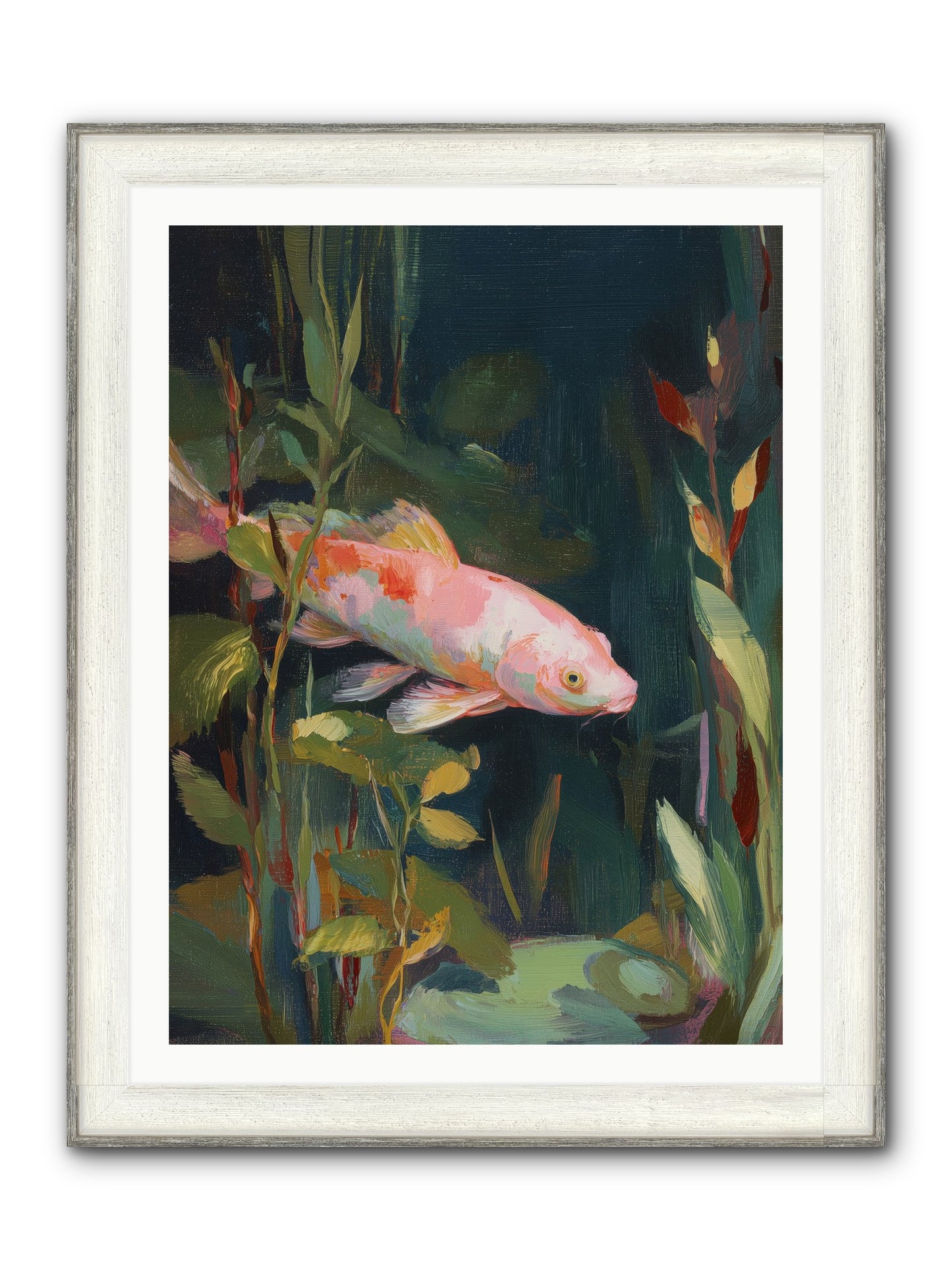Shallow Seas Framed Print - Driftwood White 30x40