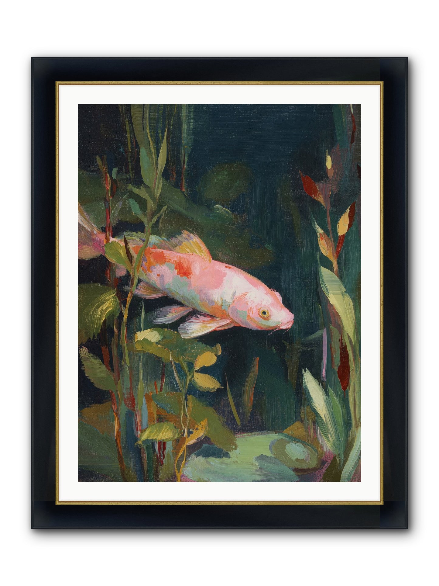 Shallow Seas Framed Print - Wide Black w/Gold 30x40