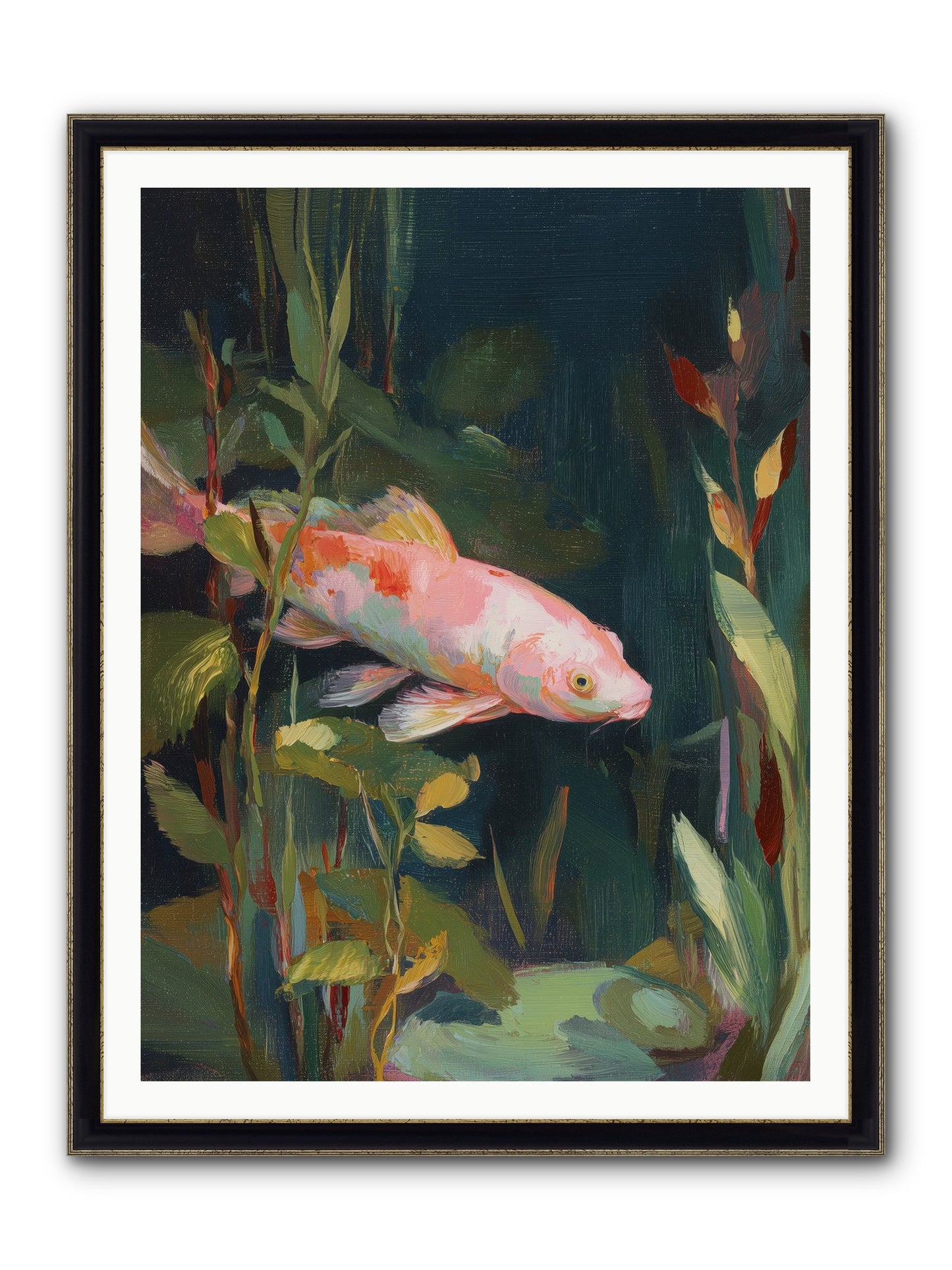 Shallow Seas Framed Print - Black & Gold 36x48