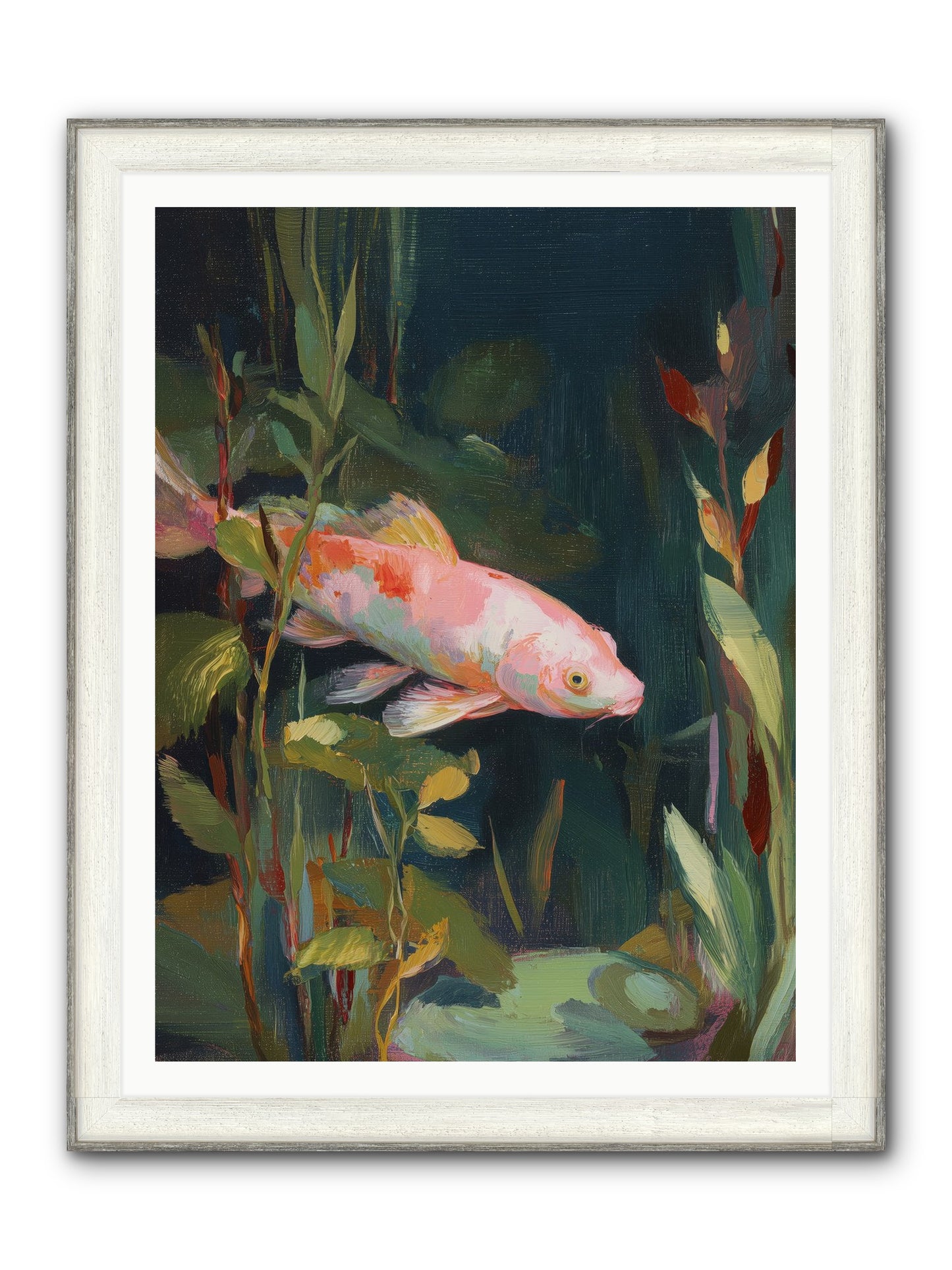 Shallow Seas Framed Print - Driftwood White 36x48