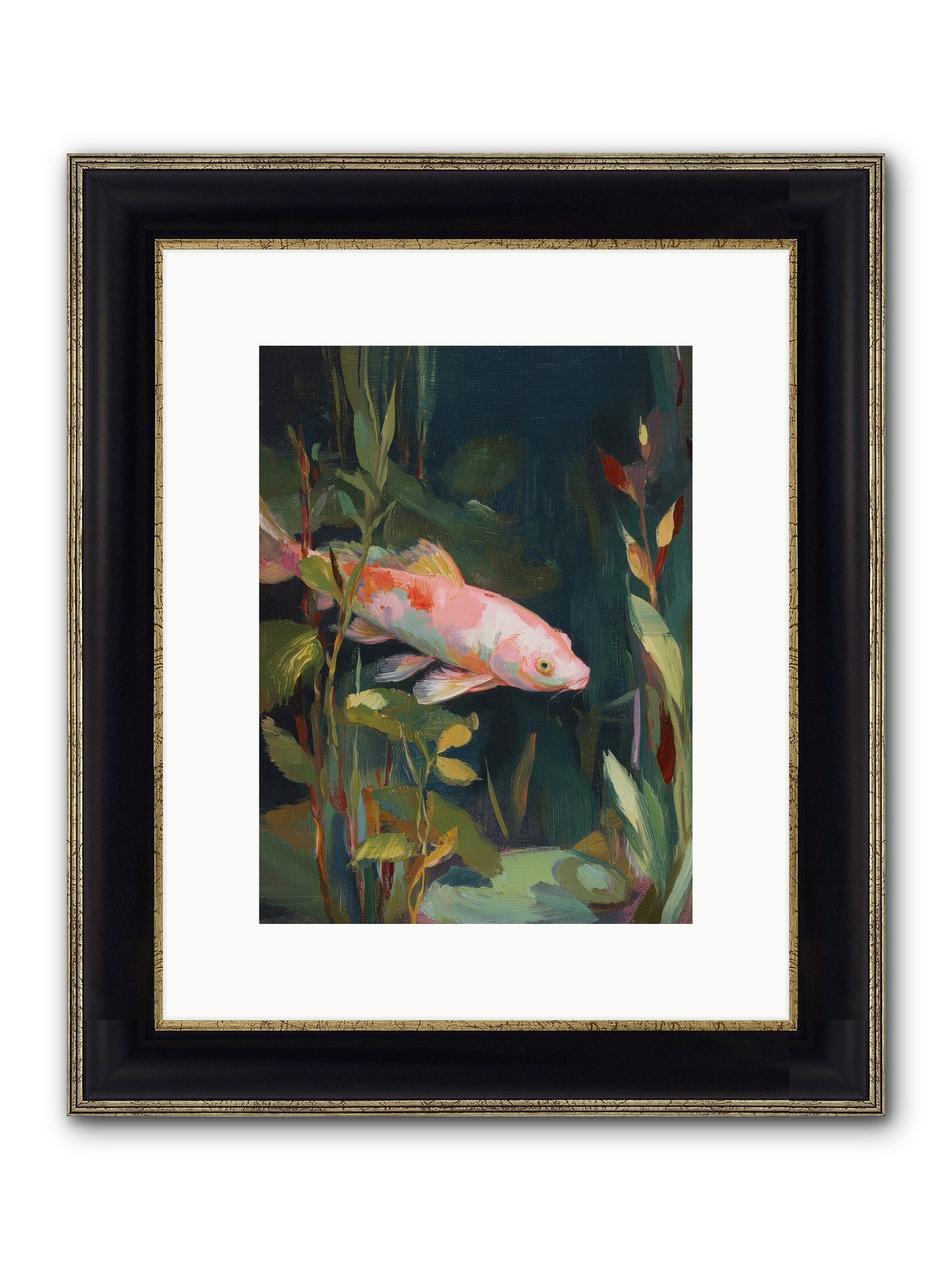 Shallow Seas Framed Print - Black & Gold 9x12