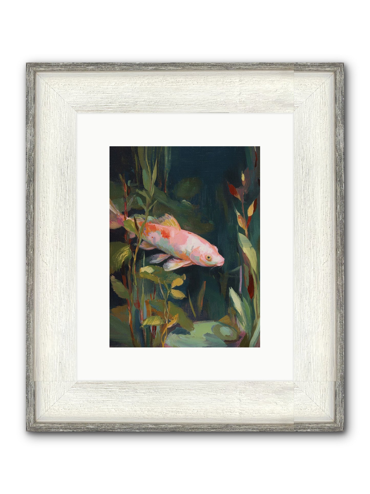 Shallow Seas Framed Print - Driftwood White 9x12