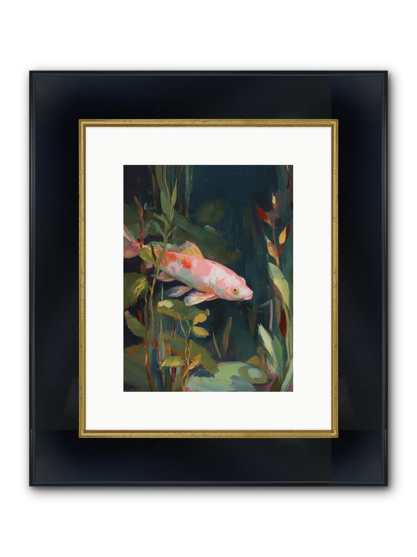 Shallow Seas Framed Print - Wide Black w/Gold 9x12