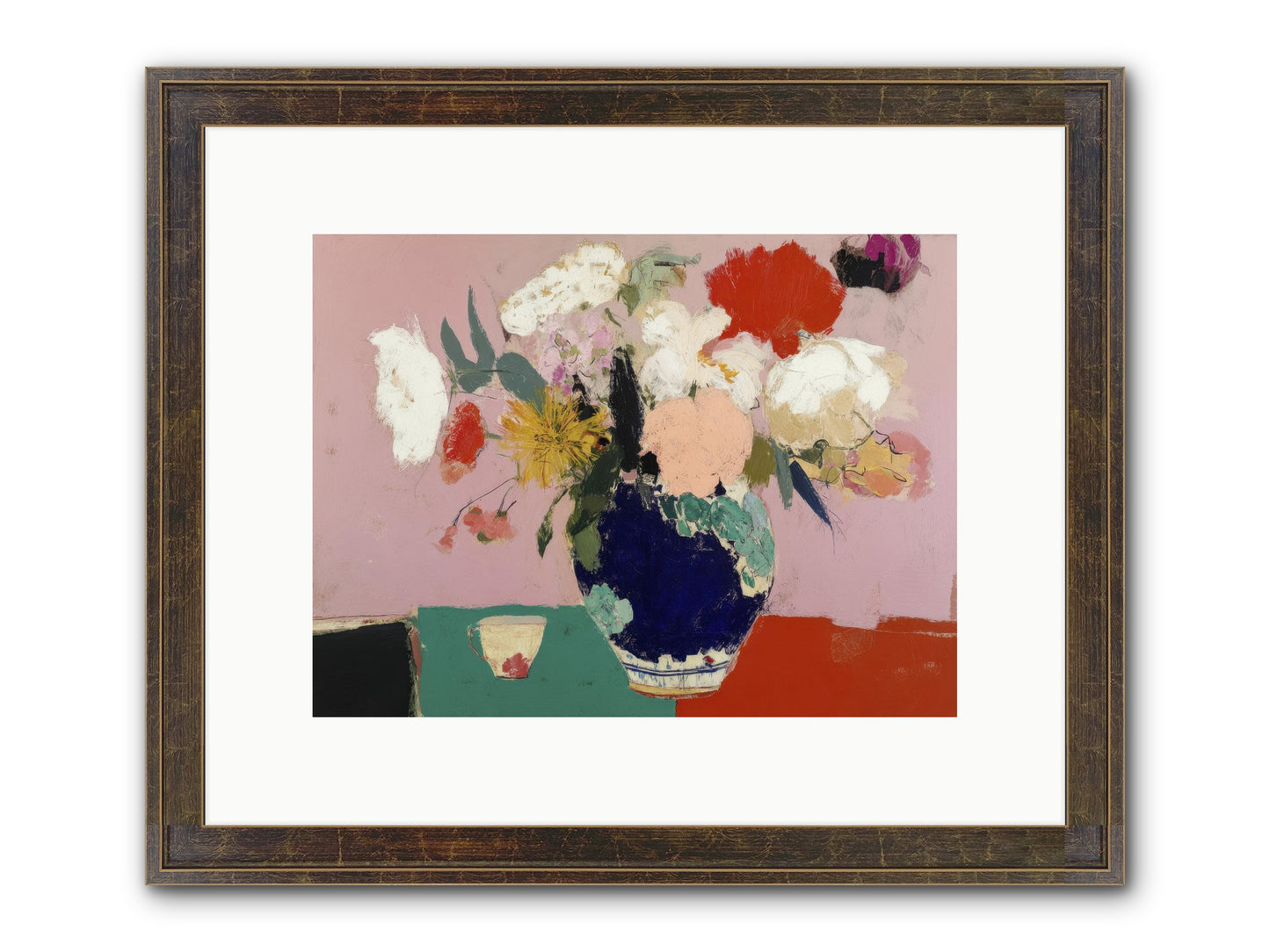 She Brought The Garden Inside Framed Print - Slimwoods Black/Gold 12x9