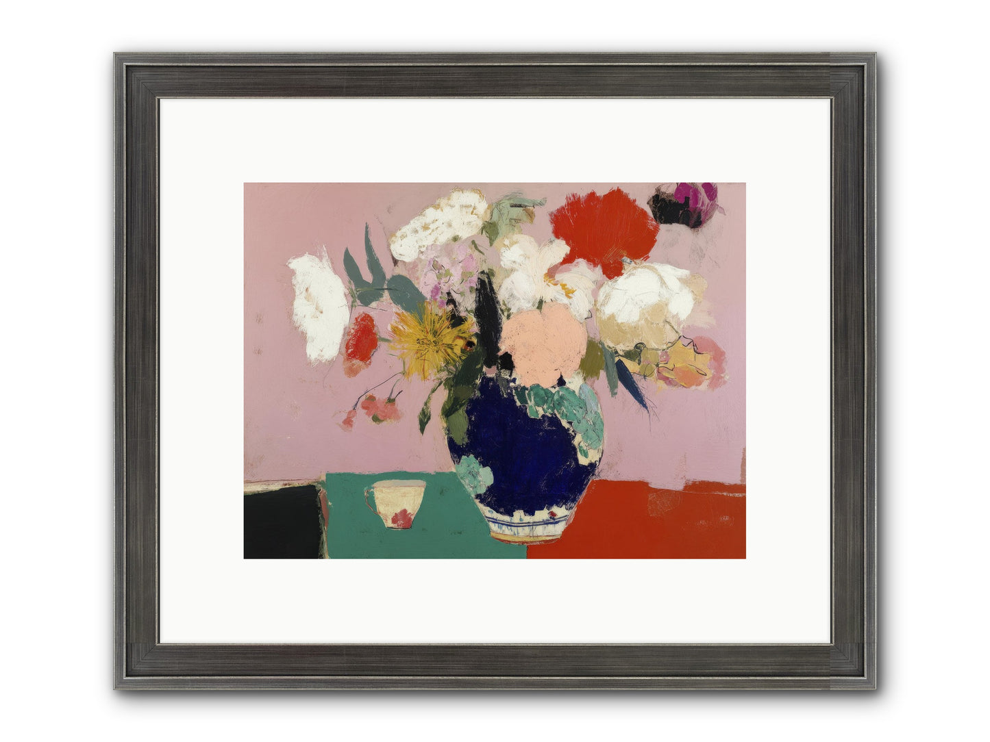 She Brought The Garden Inside Framed Print - Slimwoods Black/Silver 12x9