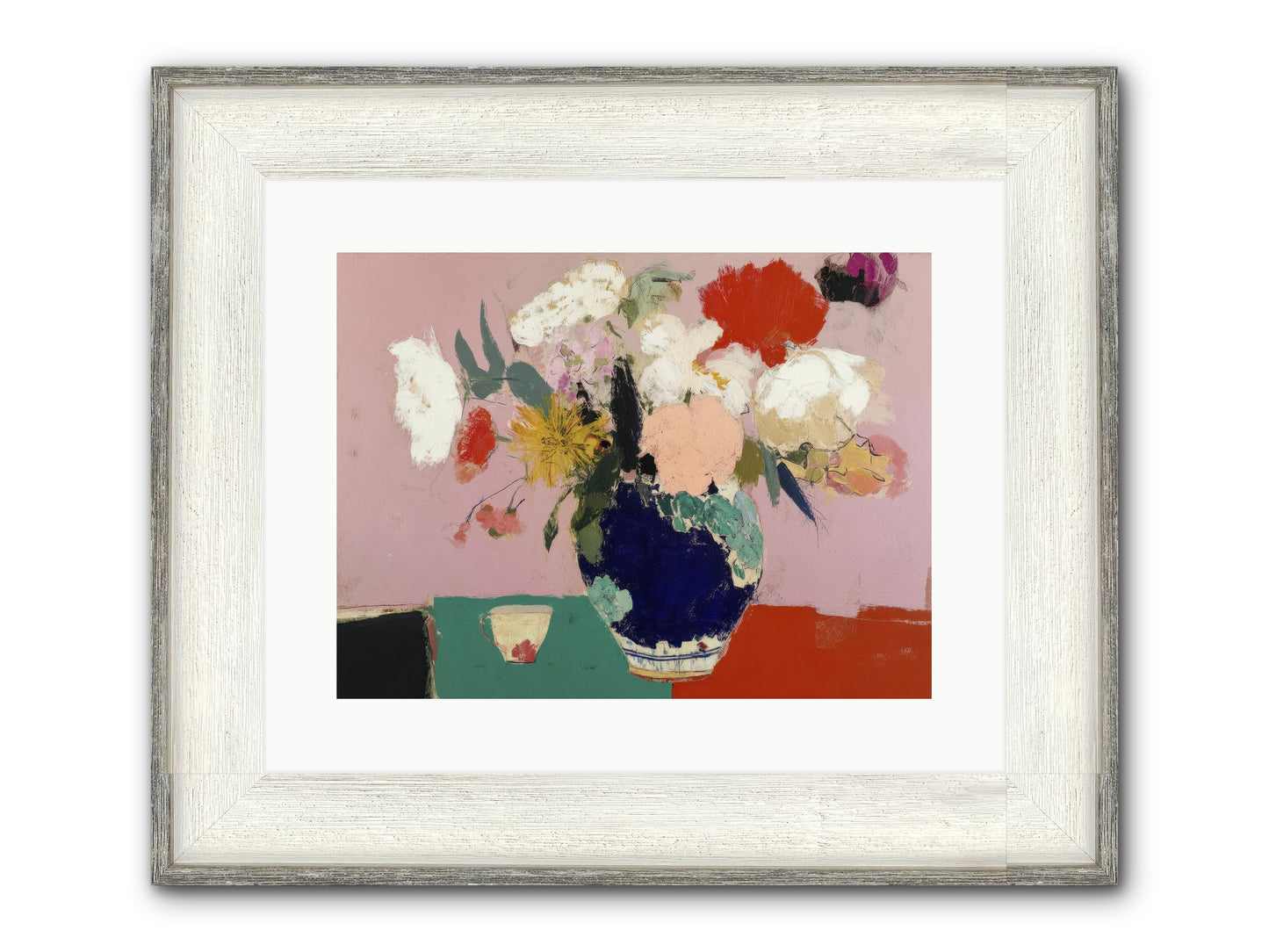 She Brought The Garden Inside Framed Print - Driftwood White 16x12