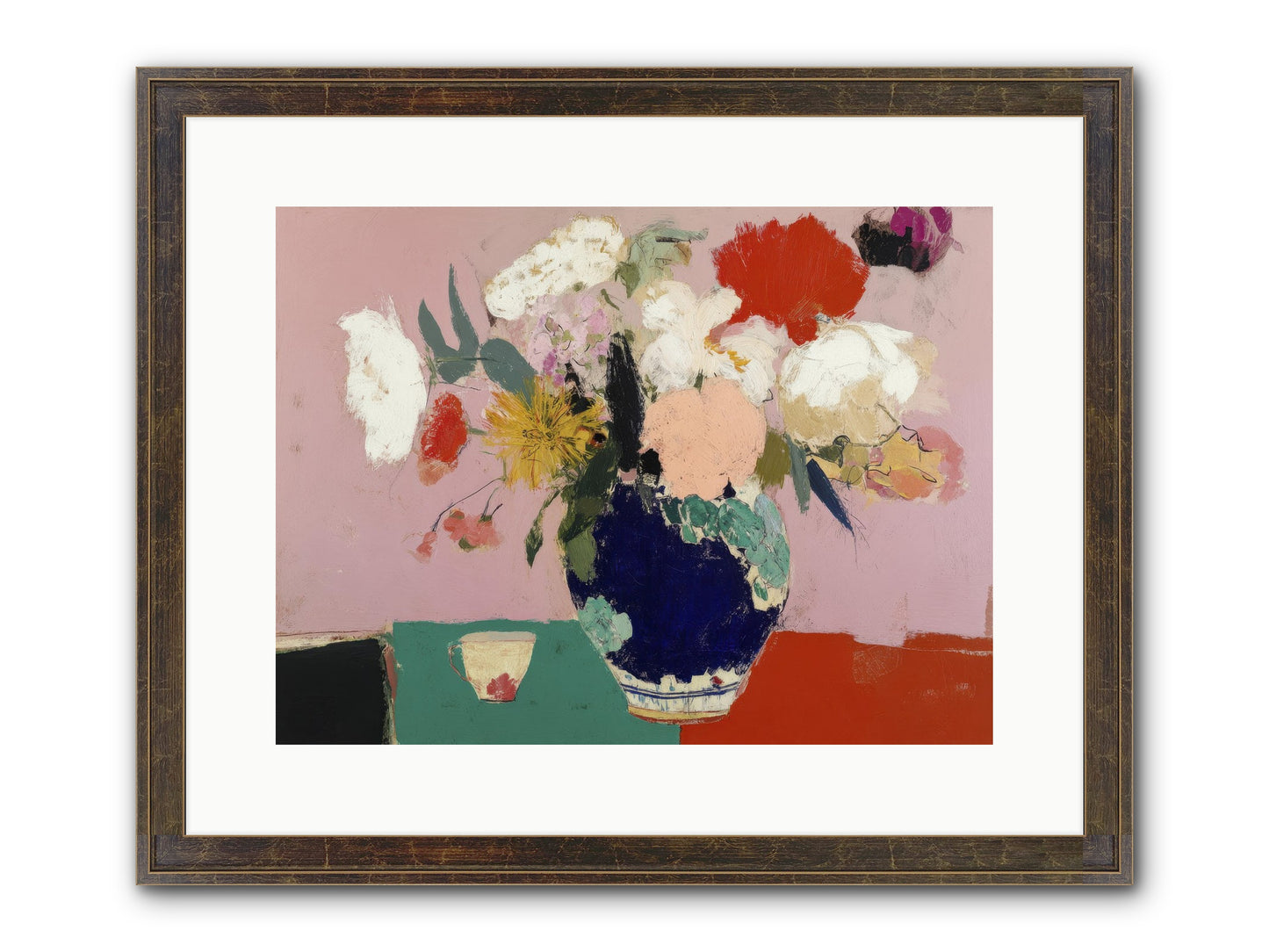 She Brought The Garden Inside Framed Print - Slimwoods Black/Gold 16x12