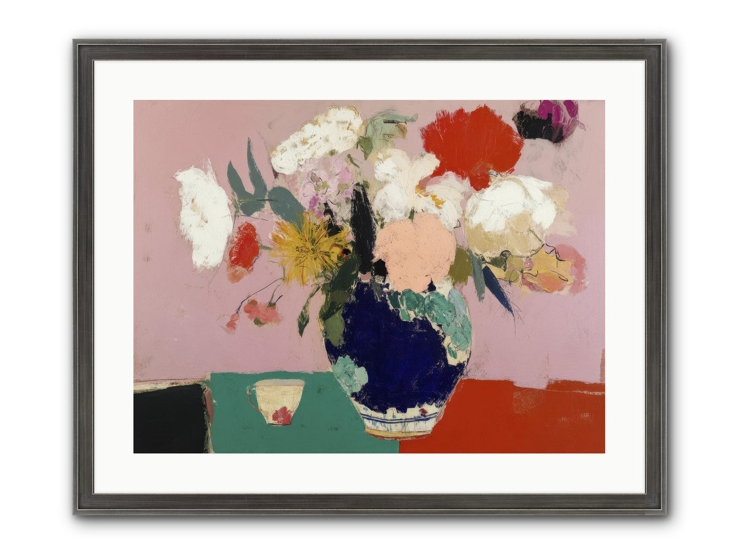 She Brought The Garden Inside Framed Print - Slimwoods Black/Silver 24x18