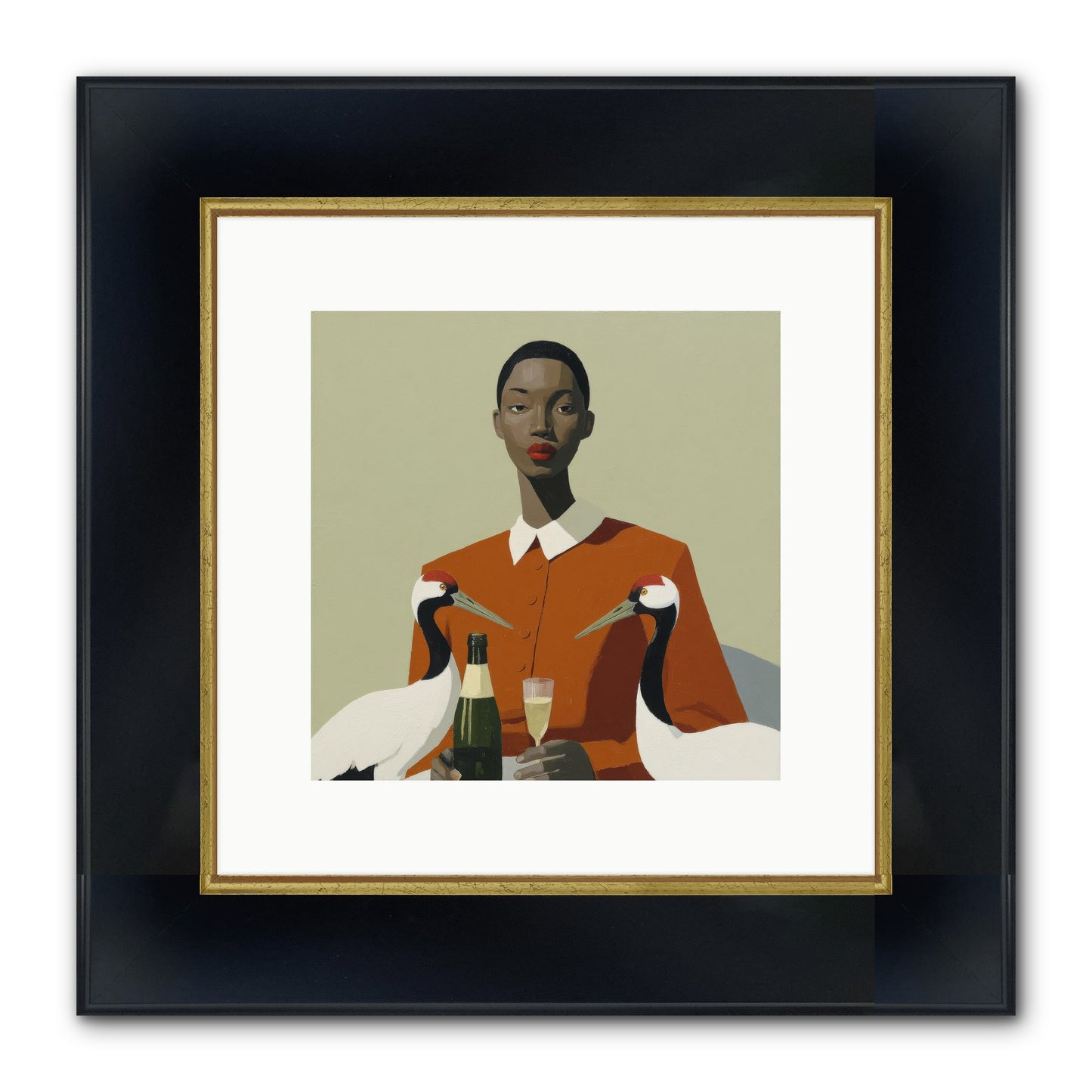 She Collected Feathers Daily Framed Print - Wide Black w/Gold 10x10