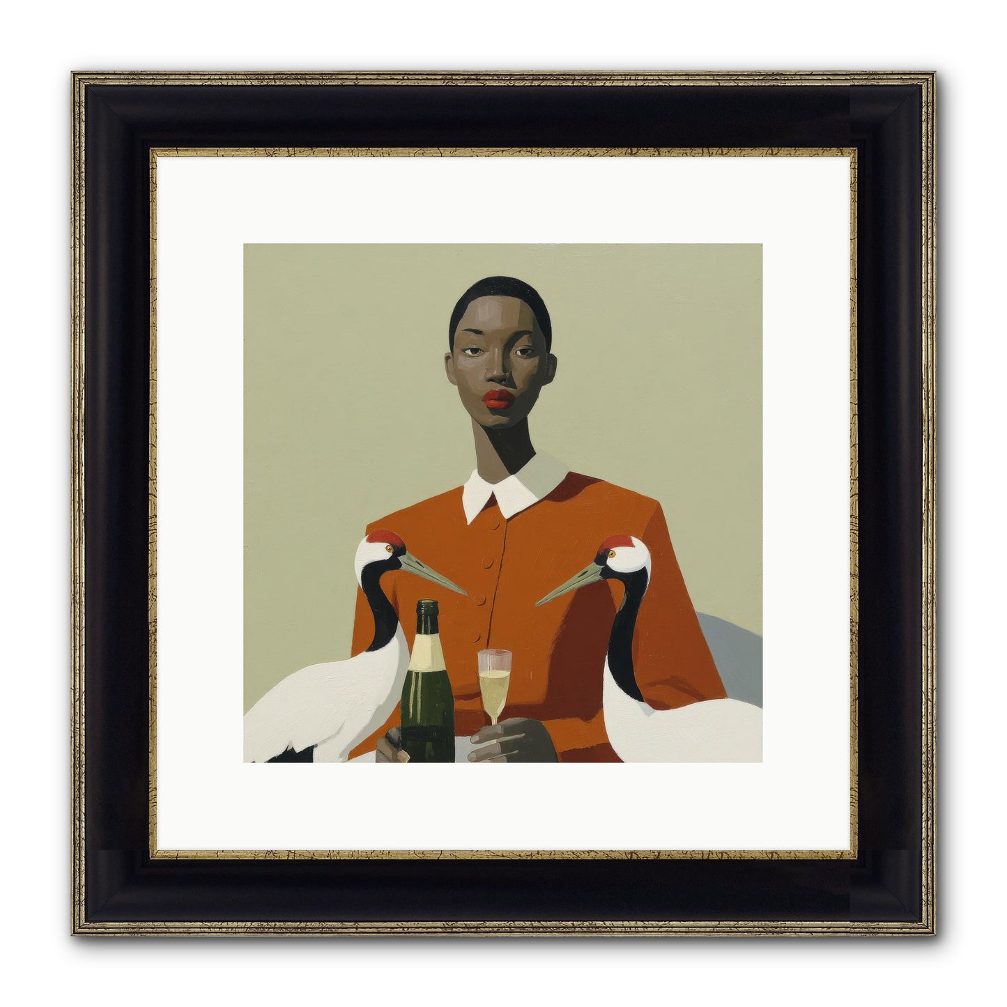 She Collected Feathers Daily Framed Print - Black & Gold 12x12