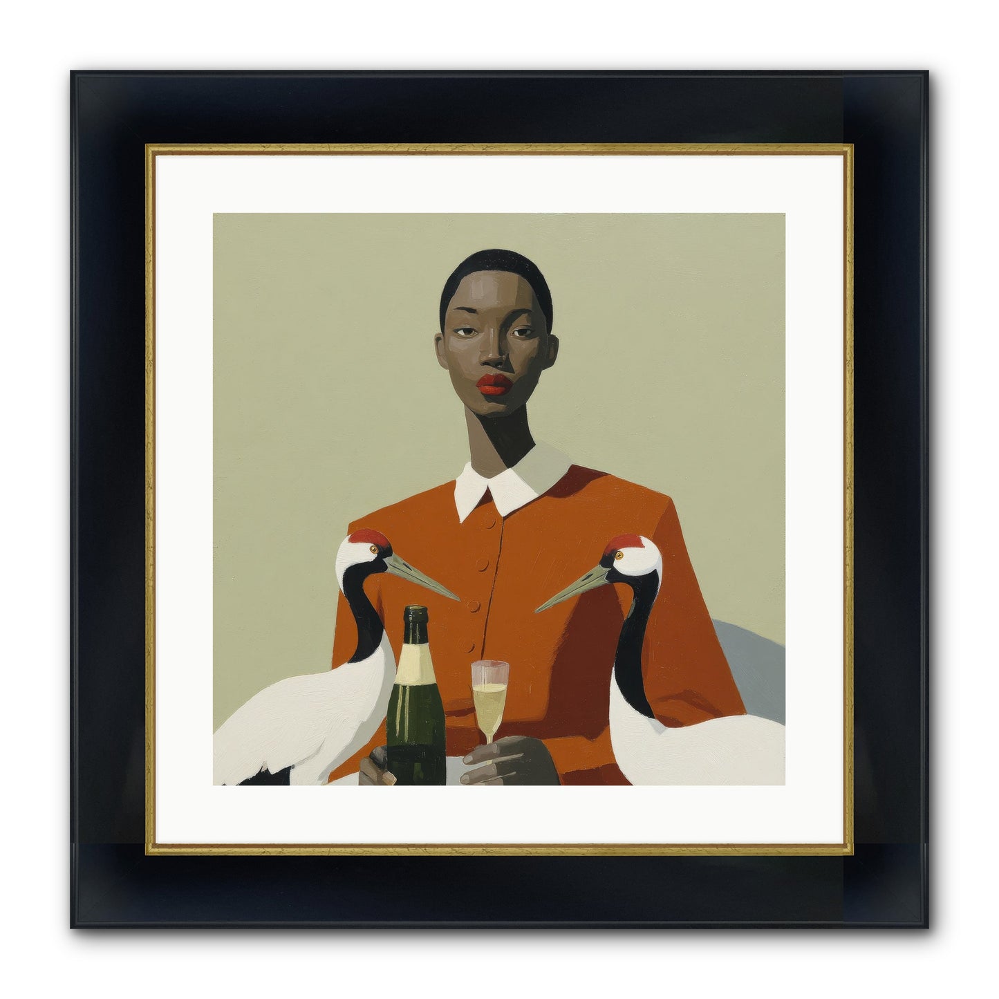 She Collected Feathers Daily Framed Print - Wide Black w/Gold 20x20