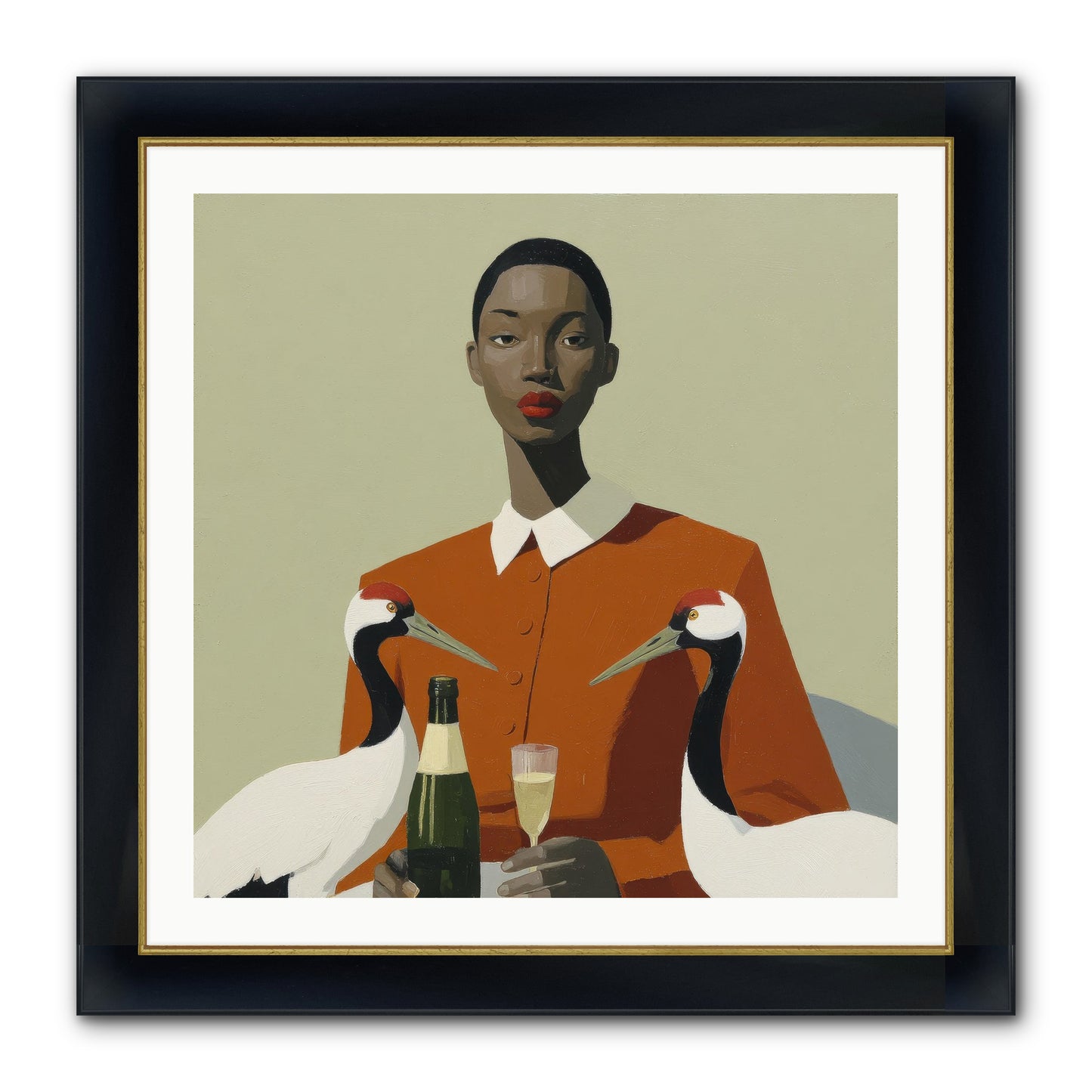 She Collected Feathers Daily Framed Print - Wide Black w/Gold 30x30