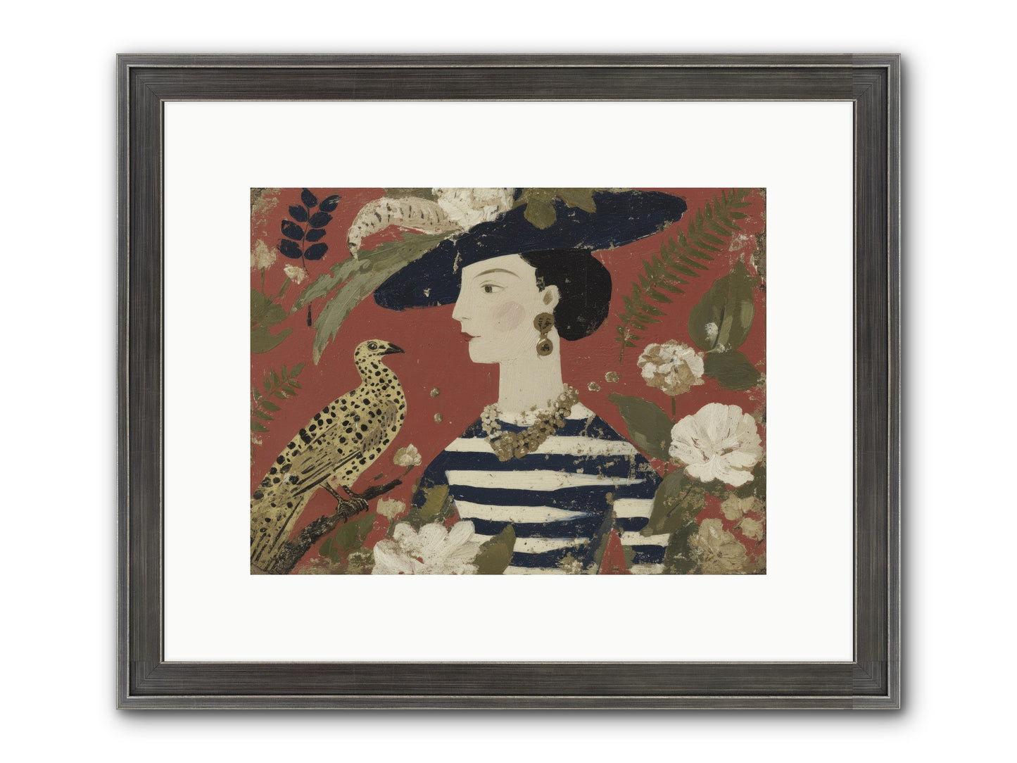She Collected Feathers No.1 Framed Print - Slimwoods Black/Silver 12x9