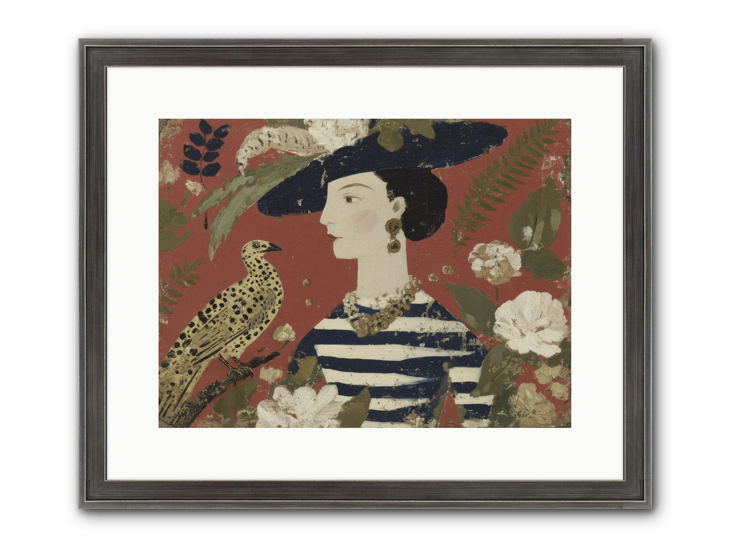 She Collected Feathers No.1 Framed Print - Slimwoods Black/Silver 16x12