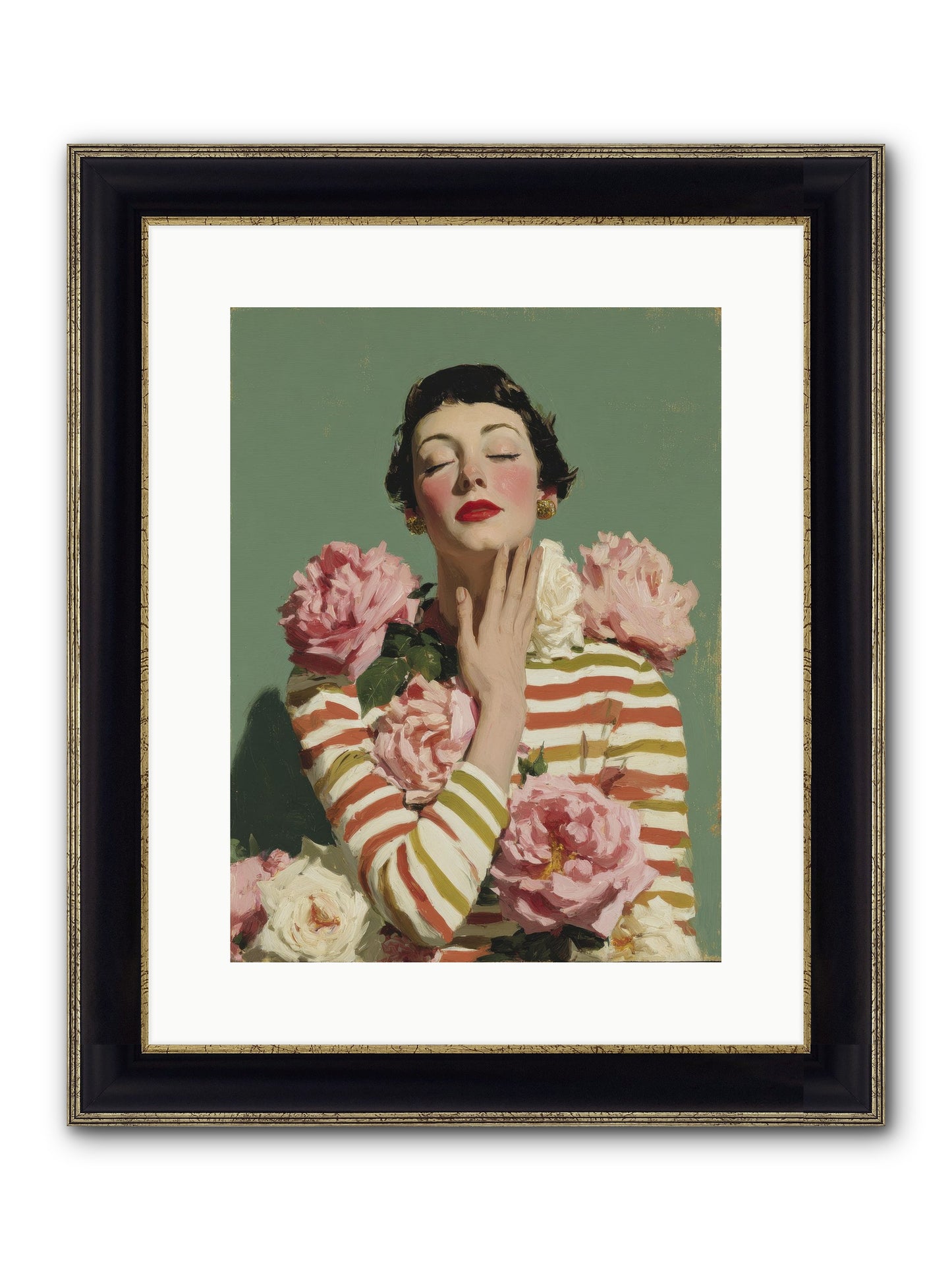 She Embraced The Entire Garden Framed Print - Black & Gold 12x16