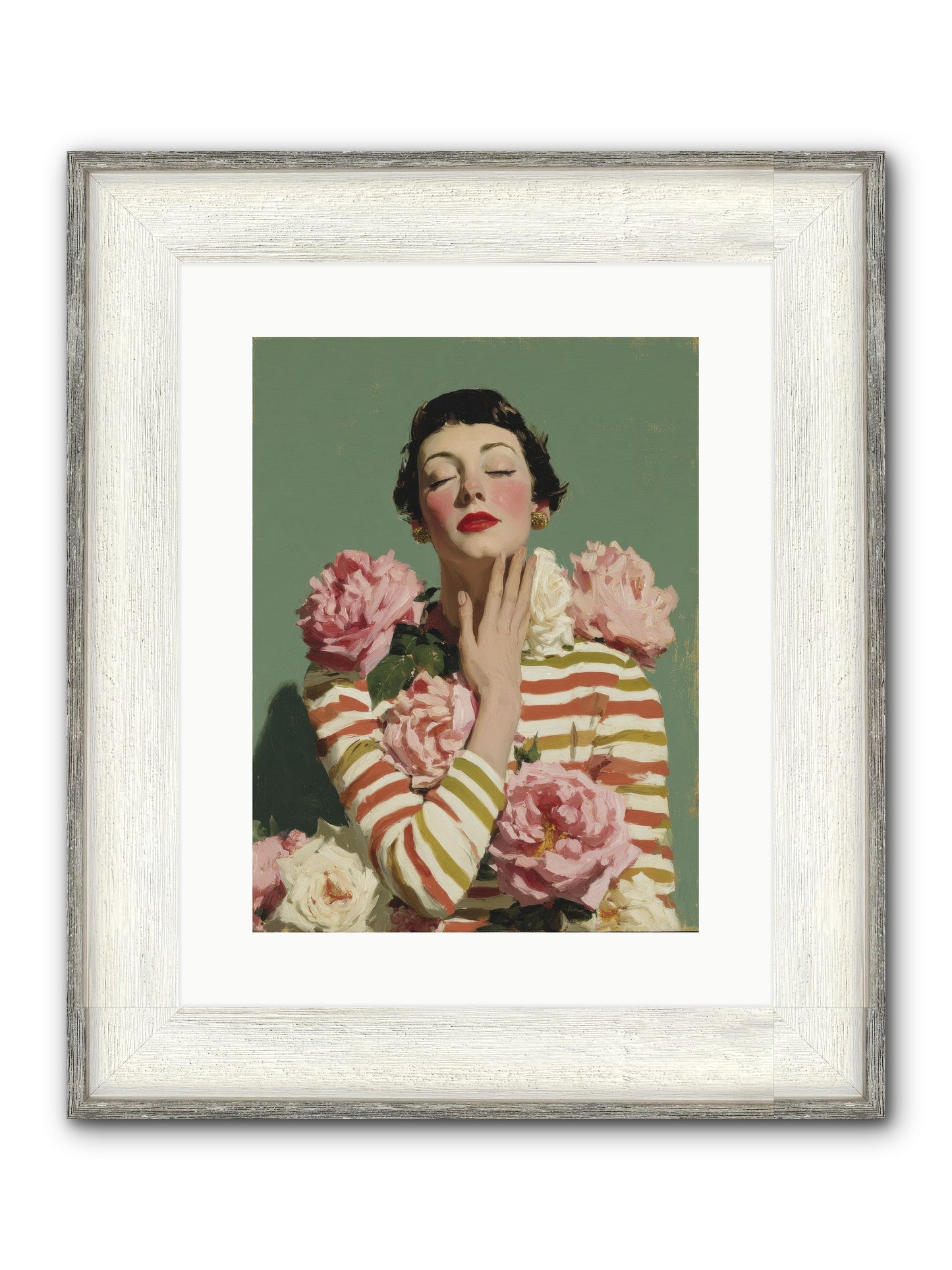 She Embraced The Entire Garden Framed Print - Driftwood White 12x16