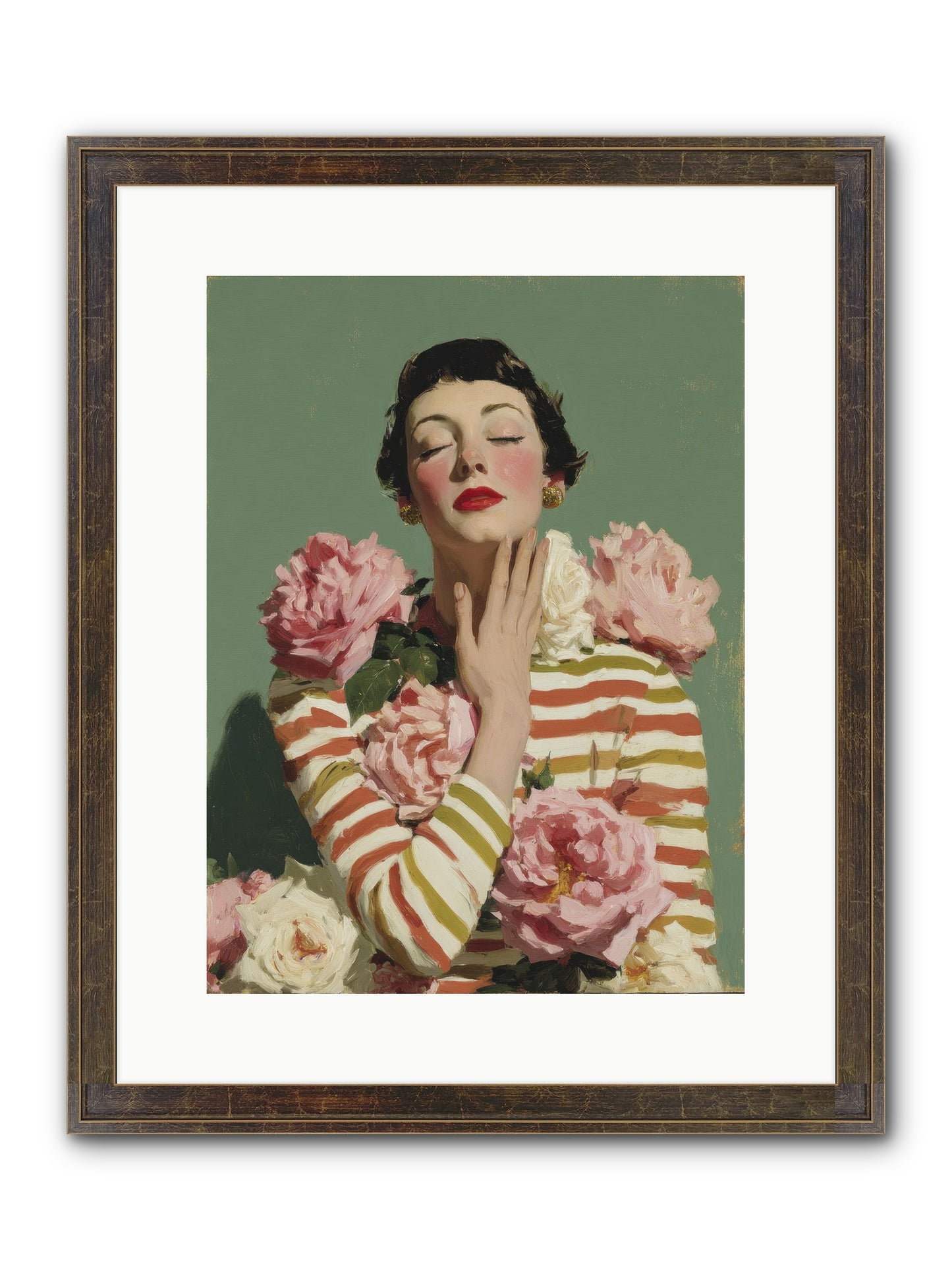 She Embraced The Entire Garden Framed Print - Slimwoods Black/Gold 12x16