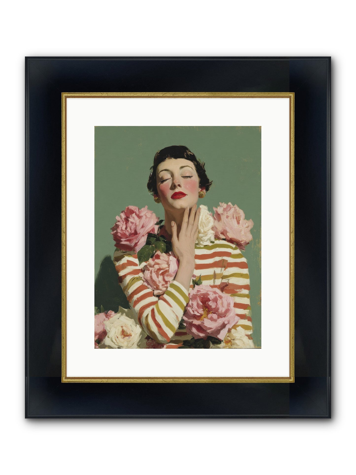 She Embraced The Entire Garden Framed Print - Wide Black w/Gold 12x16