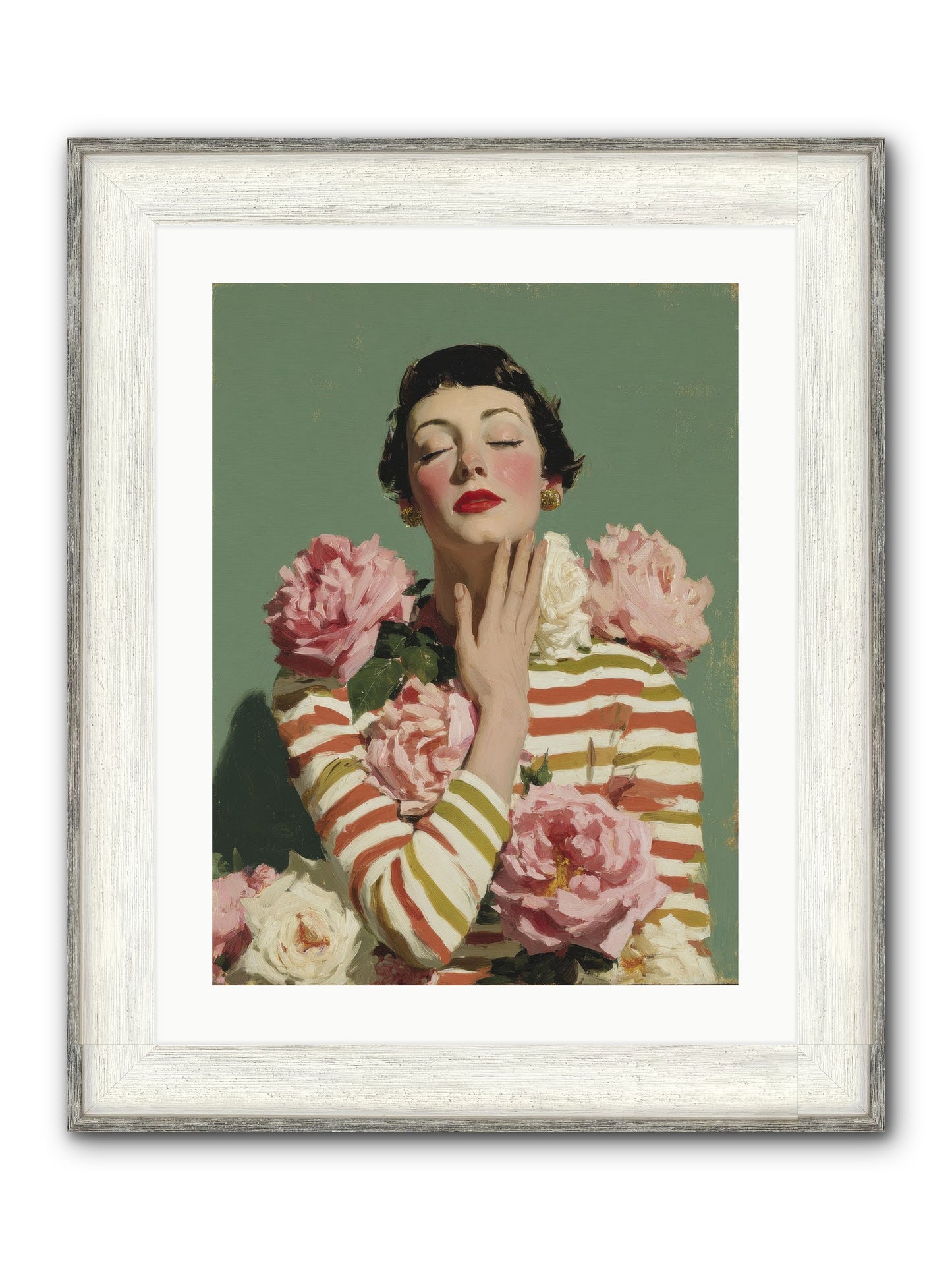 She Embraced The Entire Garden Framed Print - Driftwood White 18x24