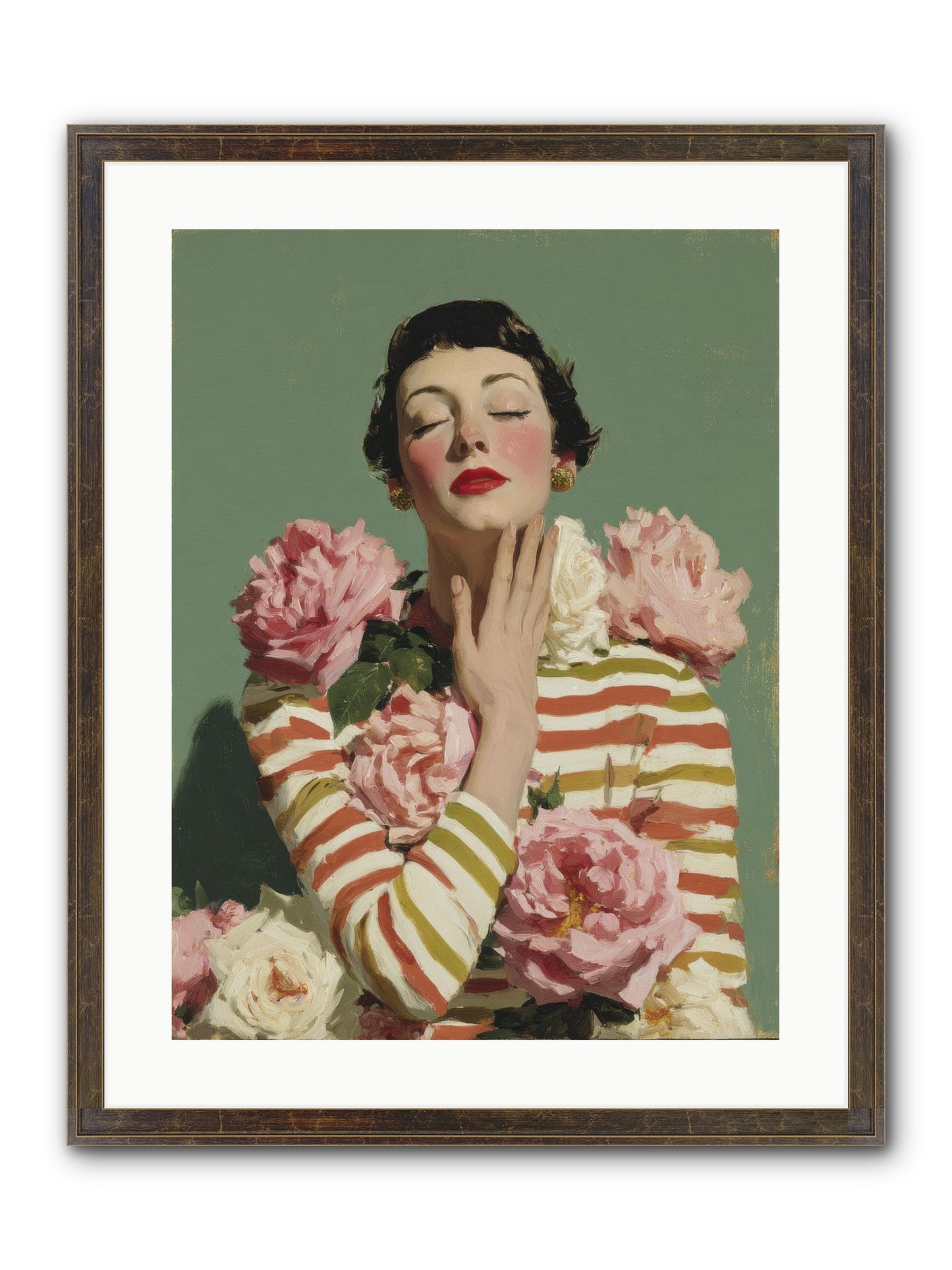 She Embraced The Entire Garden Framed Print - Slimwoods Black/Gold 18x24