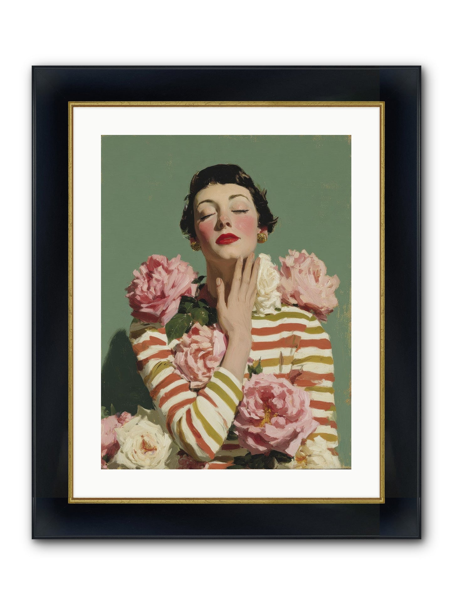 She Embraced The Entire Garden Framed Print - Wide Black w/Gold 18x24