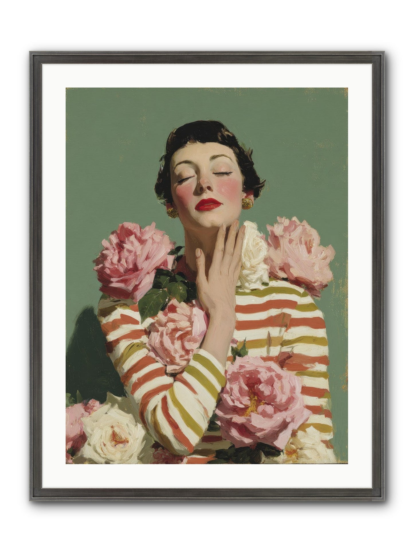She Embraced The Entire Garden Framed Print - Slimwoods Black/Silver 24x32