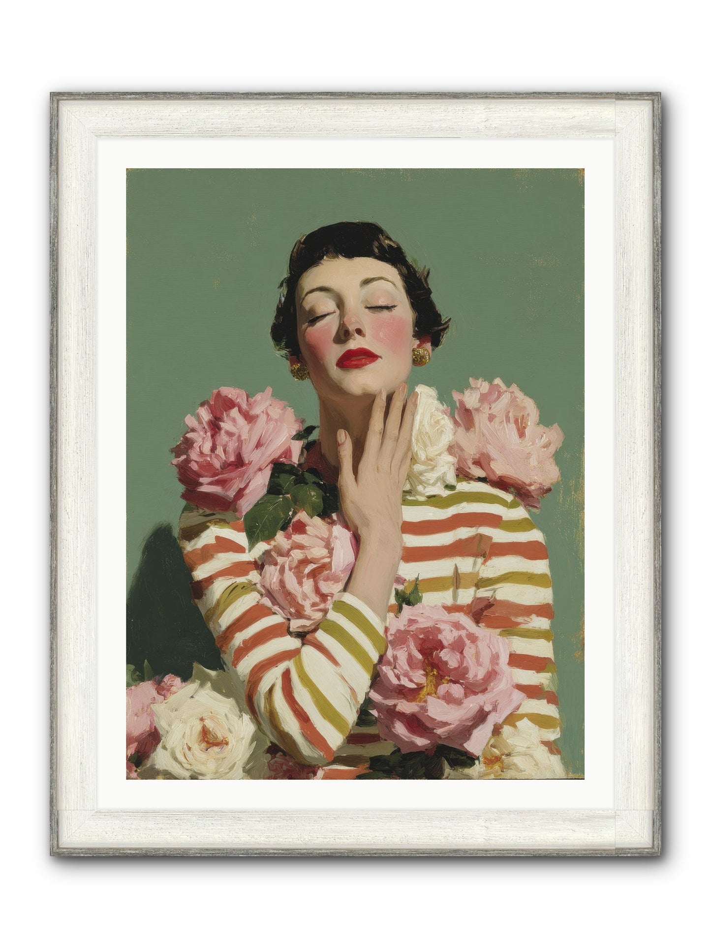 She Embraced The Entire Garden Framed Print - Driftwood White 30x40