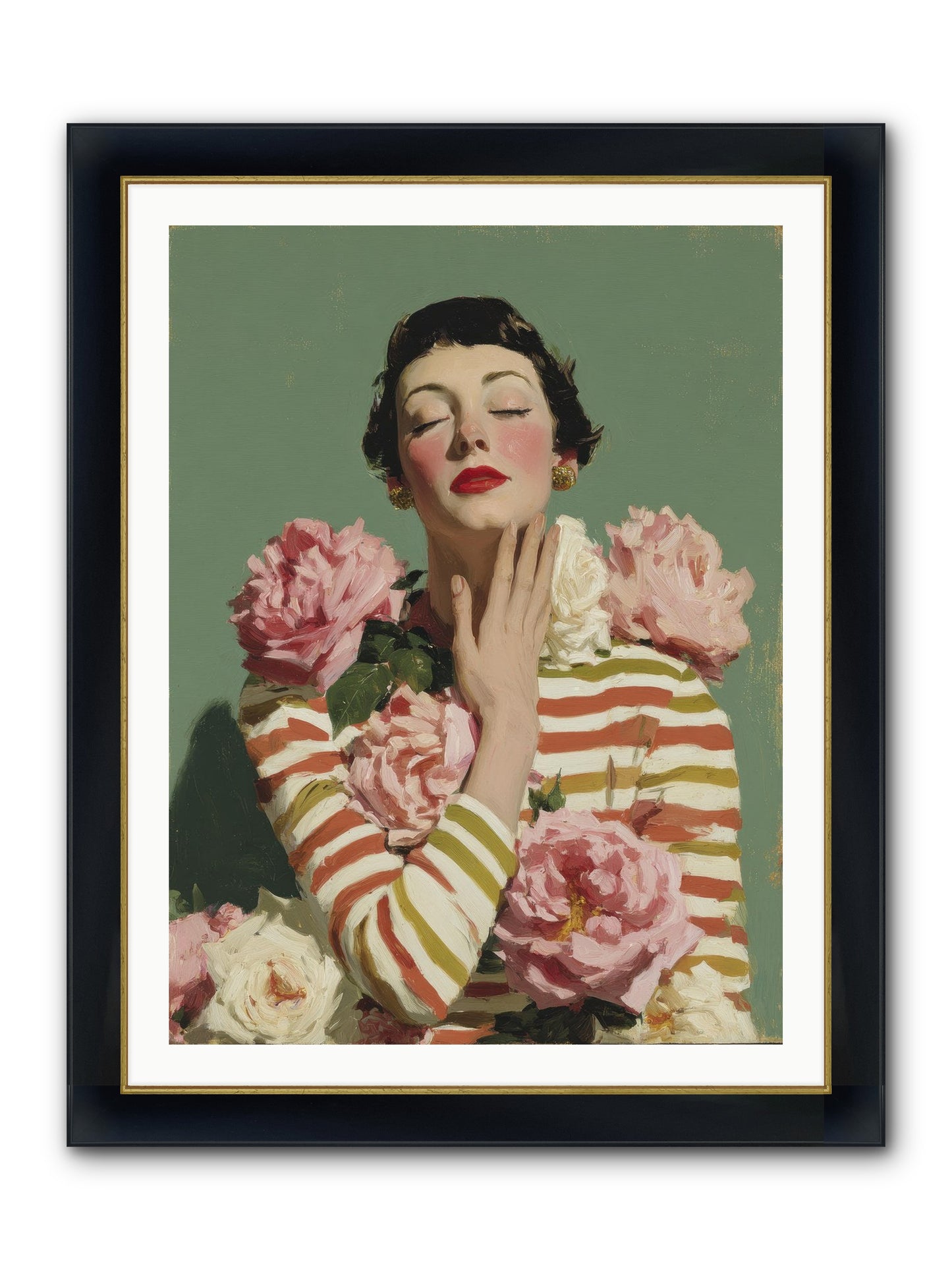 She Embraced The Entire Garden Framed Print - Wide Black w/Gold 30x40