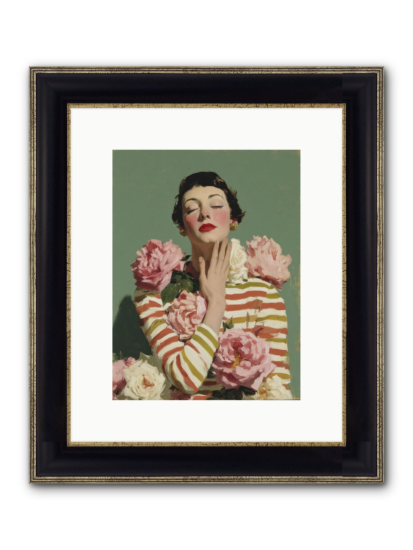 She Embraced The Entire Garden Framed Print - Black & Gold 9x12