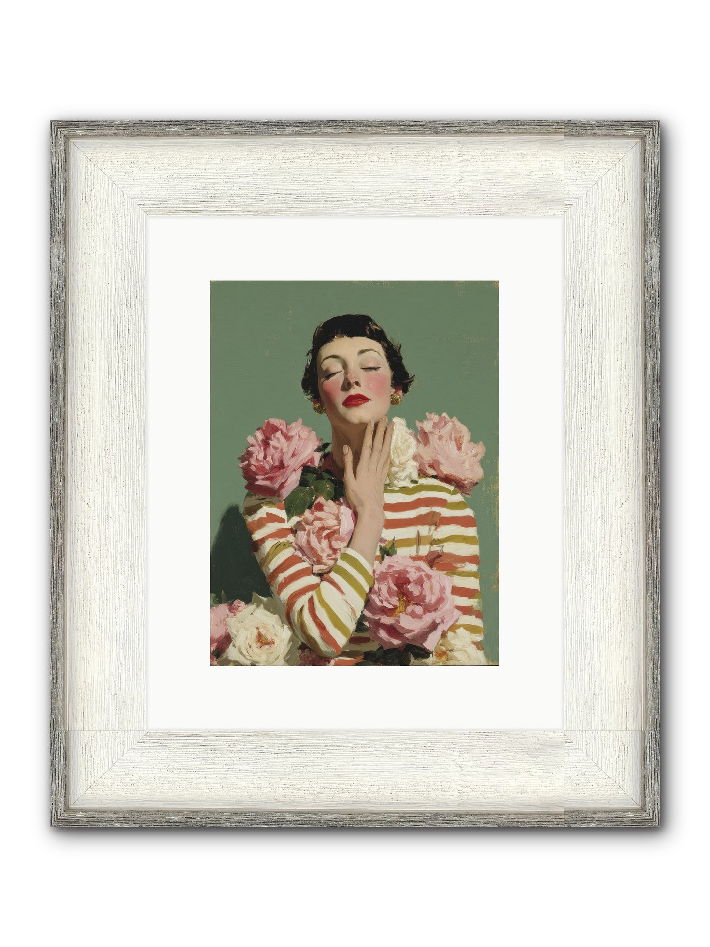 She Embraced The Entire Garden Framed Print - Driftwood White 9x12