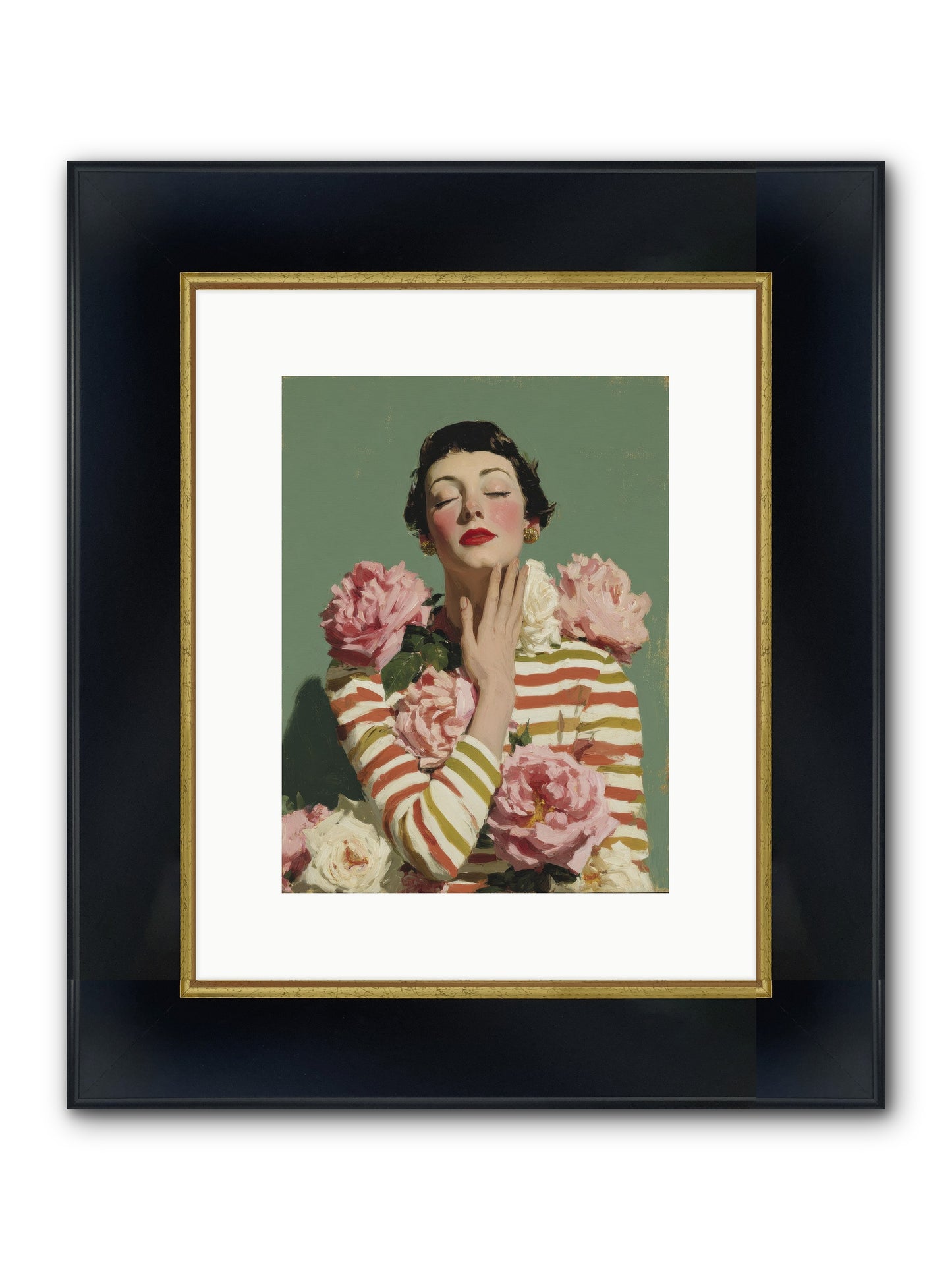 She Embraced The Entire Garden Framed Print - Wide Black w/Gold 9x12