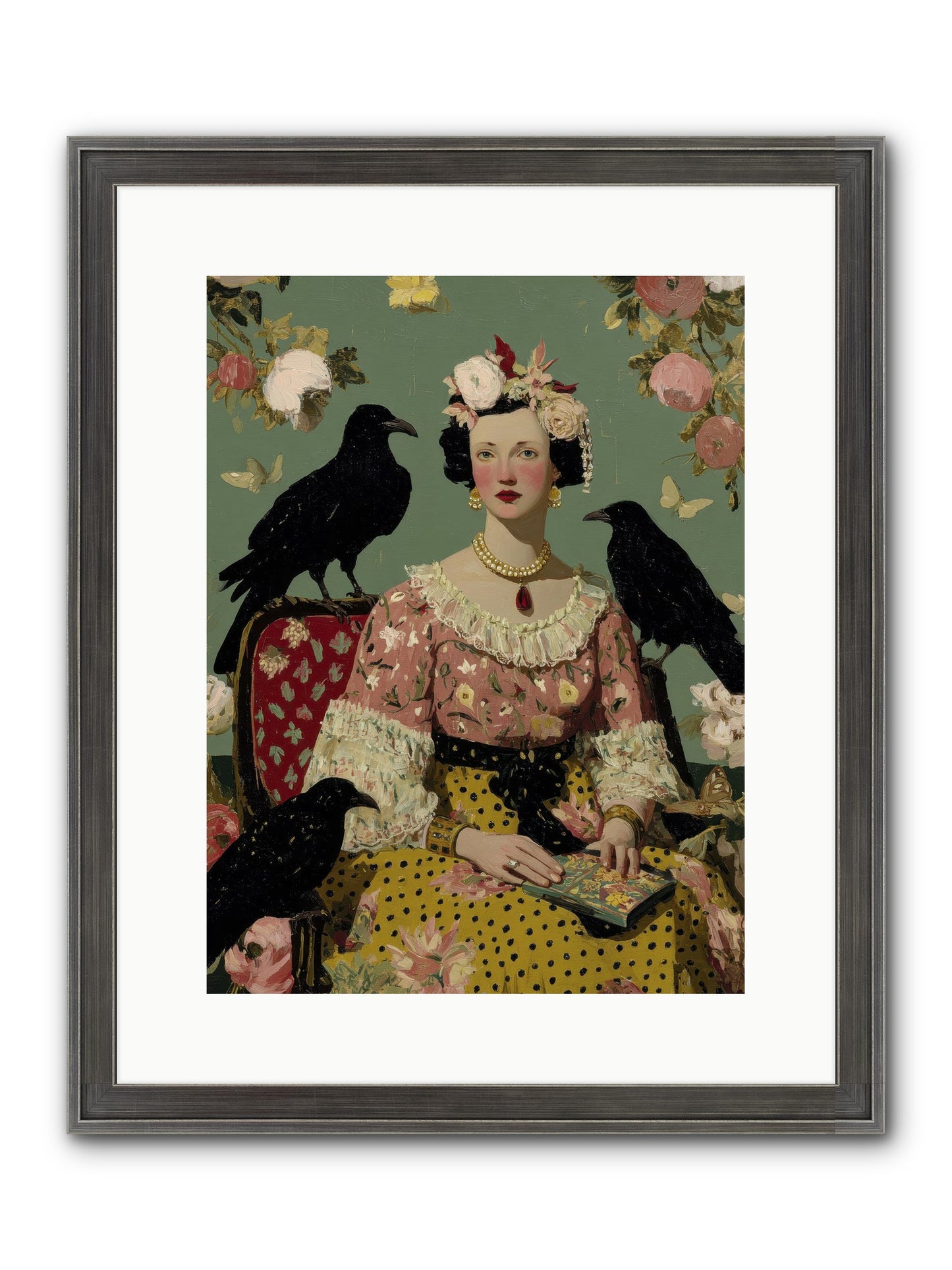 She Fed Birds By Hand Framed Print - Slimwoods Black/Silver 12x16