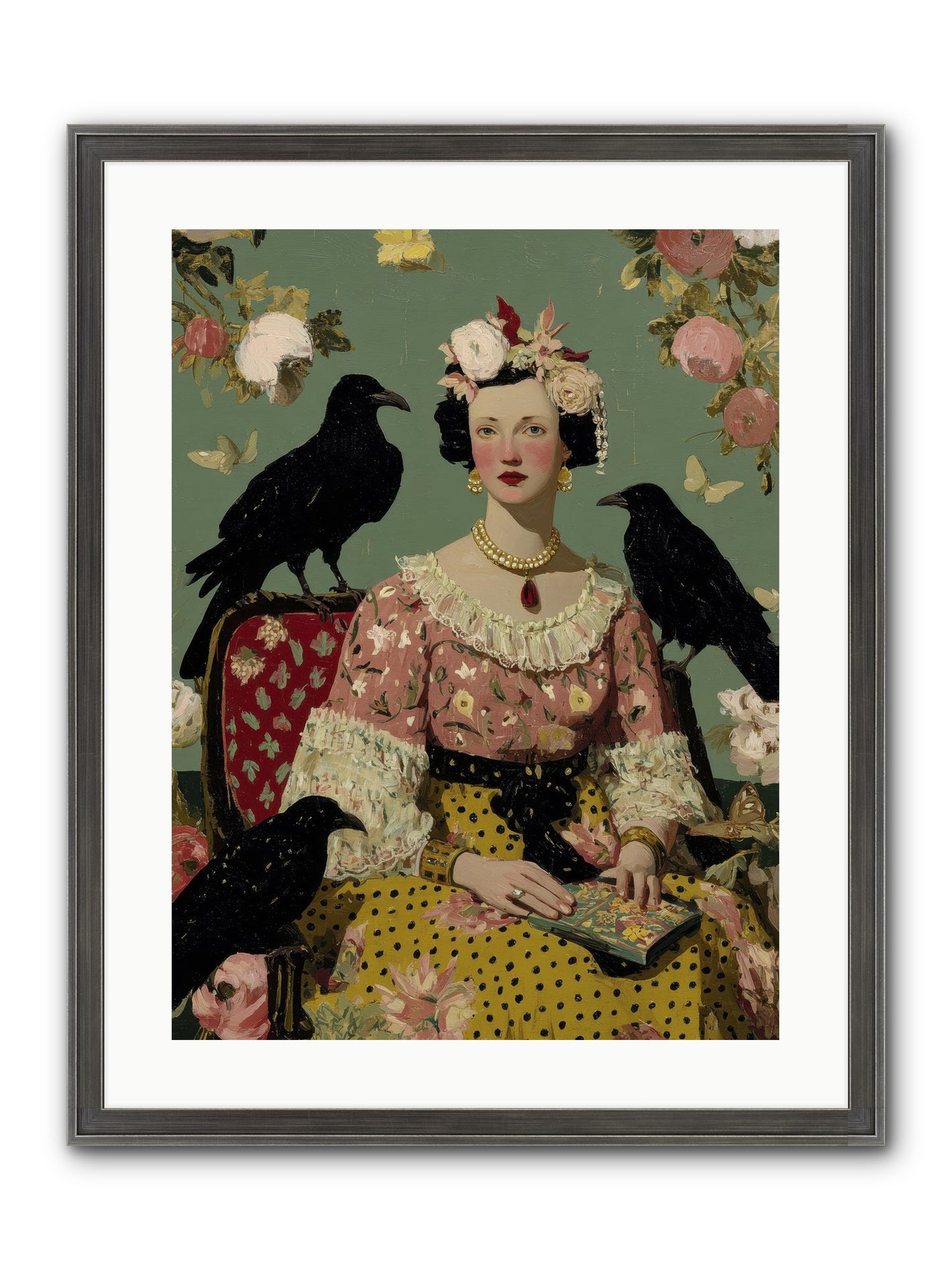 She Fed Birds By Hand Framed Print - Slimwoods Black/Silver 18x24
