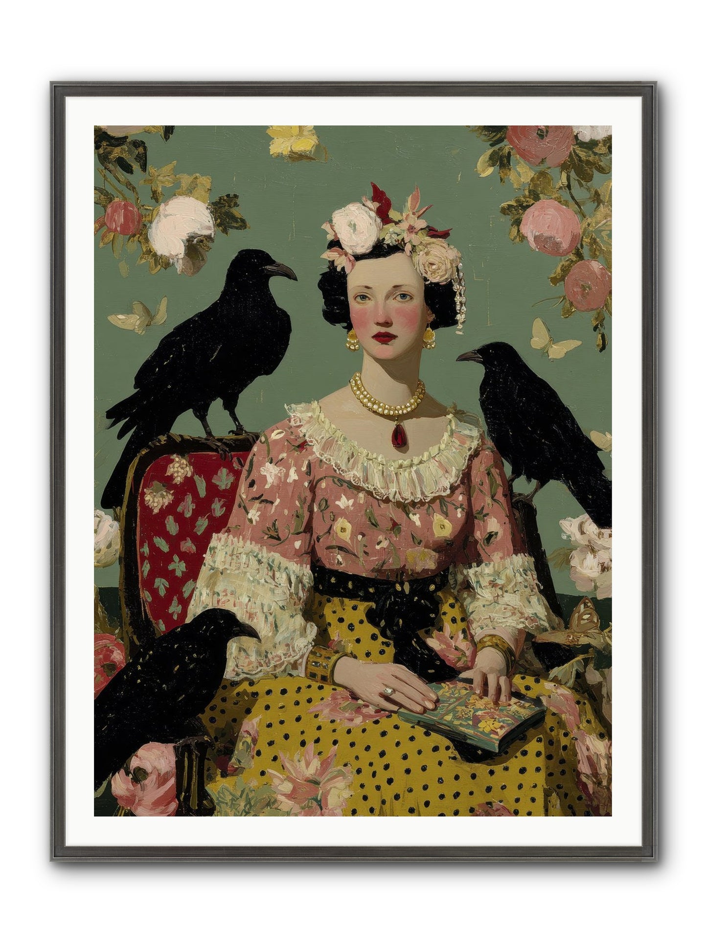 She Fed Birds By Hand Framed Print - Slimwoods Black/Silver 36x48