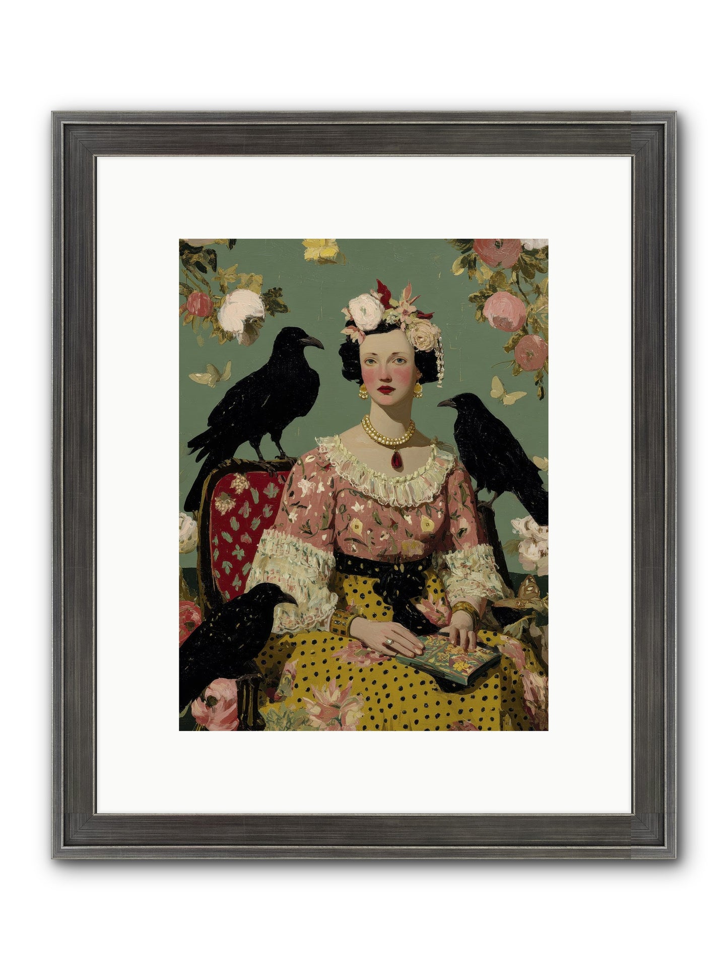 She Fed Birds By Hand Framed Print - Slimwoods Black/Silver 9x12
