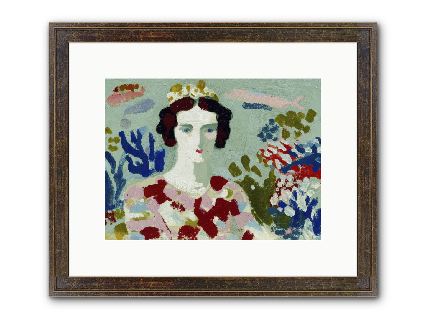 She Floated Through Framed Print - Slimwoods Black/Gold 12x9