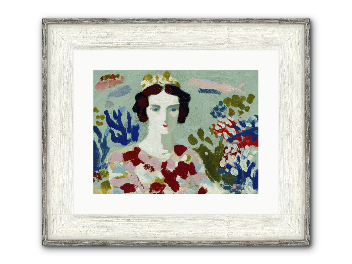 She Floated Through Framed Print - Driftwood White 16x12
