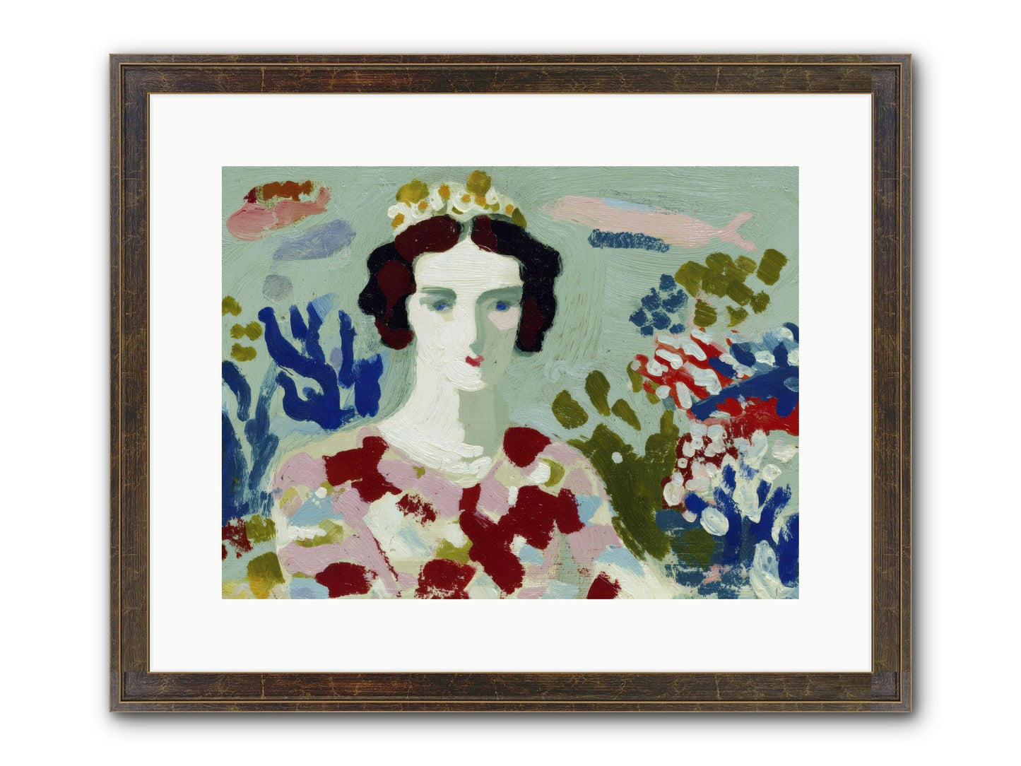 She Floated Through Framed Print - Slimwoods Black/Gold 16x12