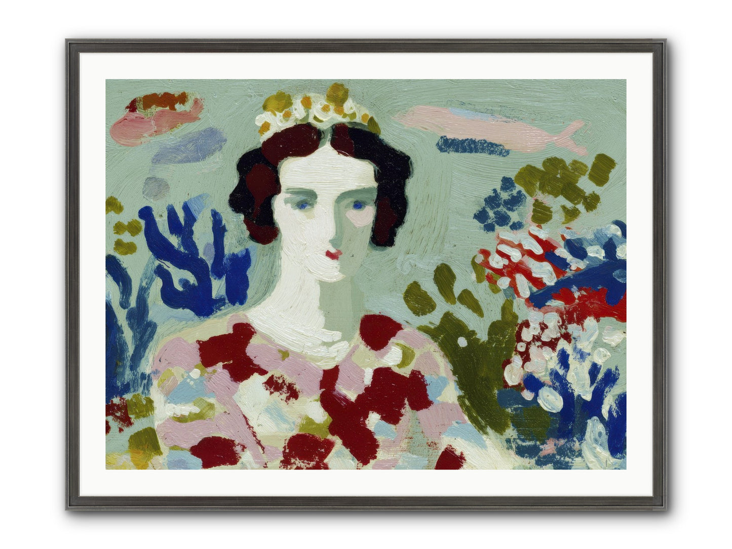 She Floated Through Framed Print - Slimwoods Black/Silver 40x30